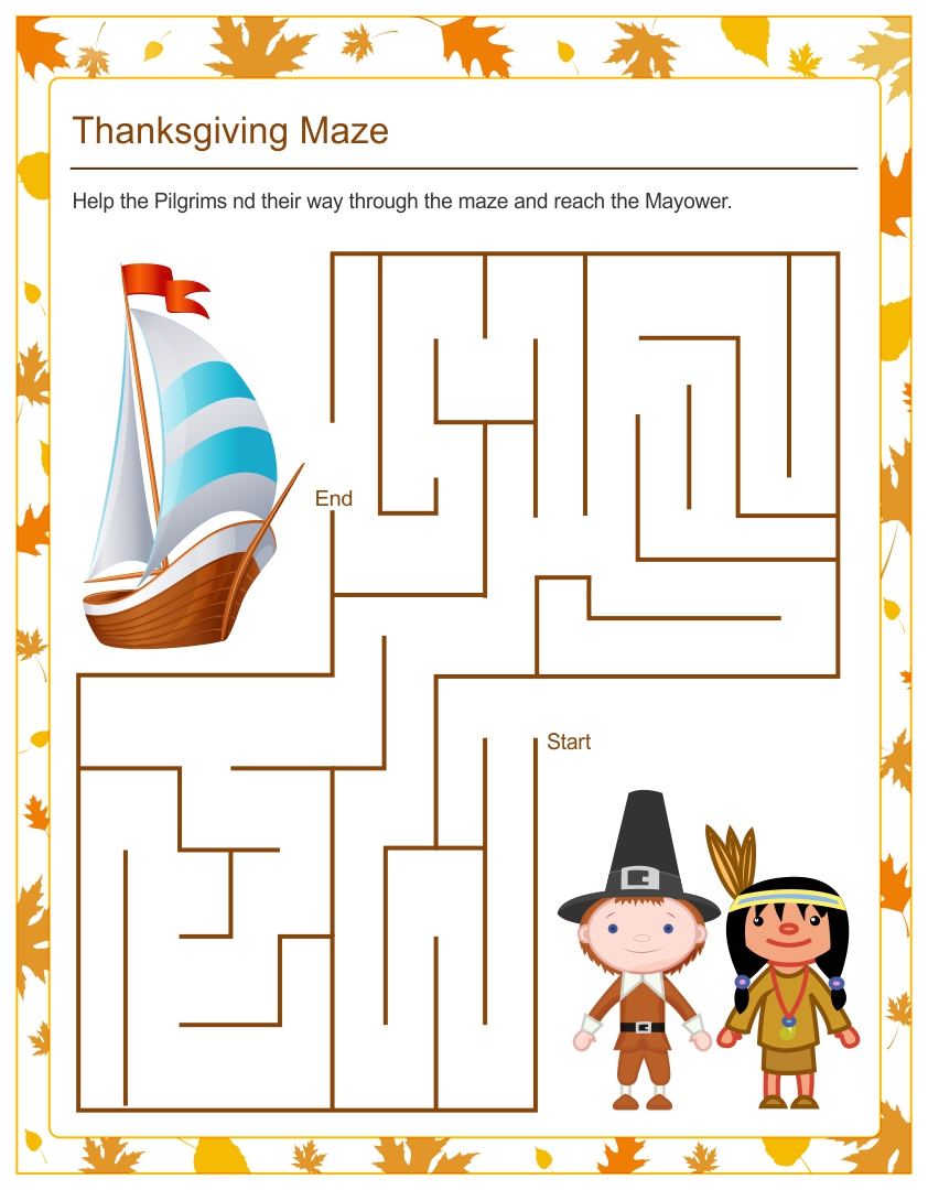 Thanksgiving Printable Puzzle Pages