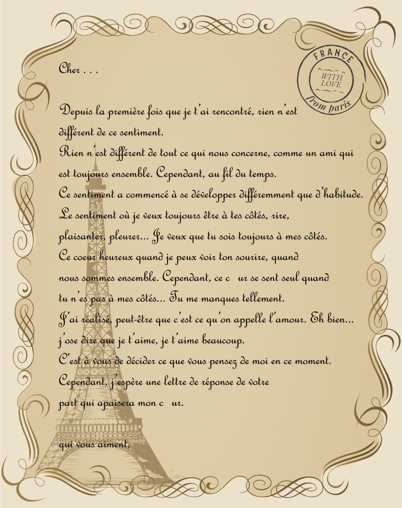 French Vintage Document