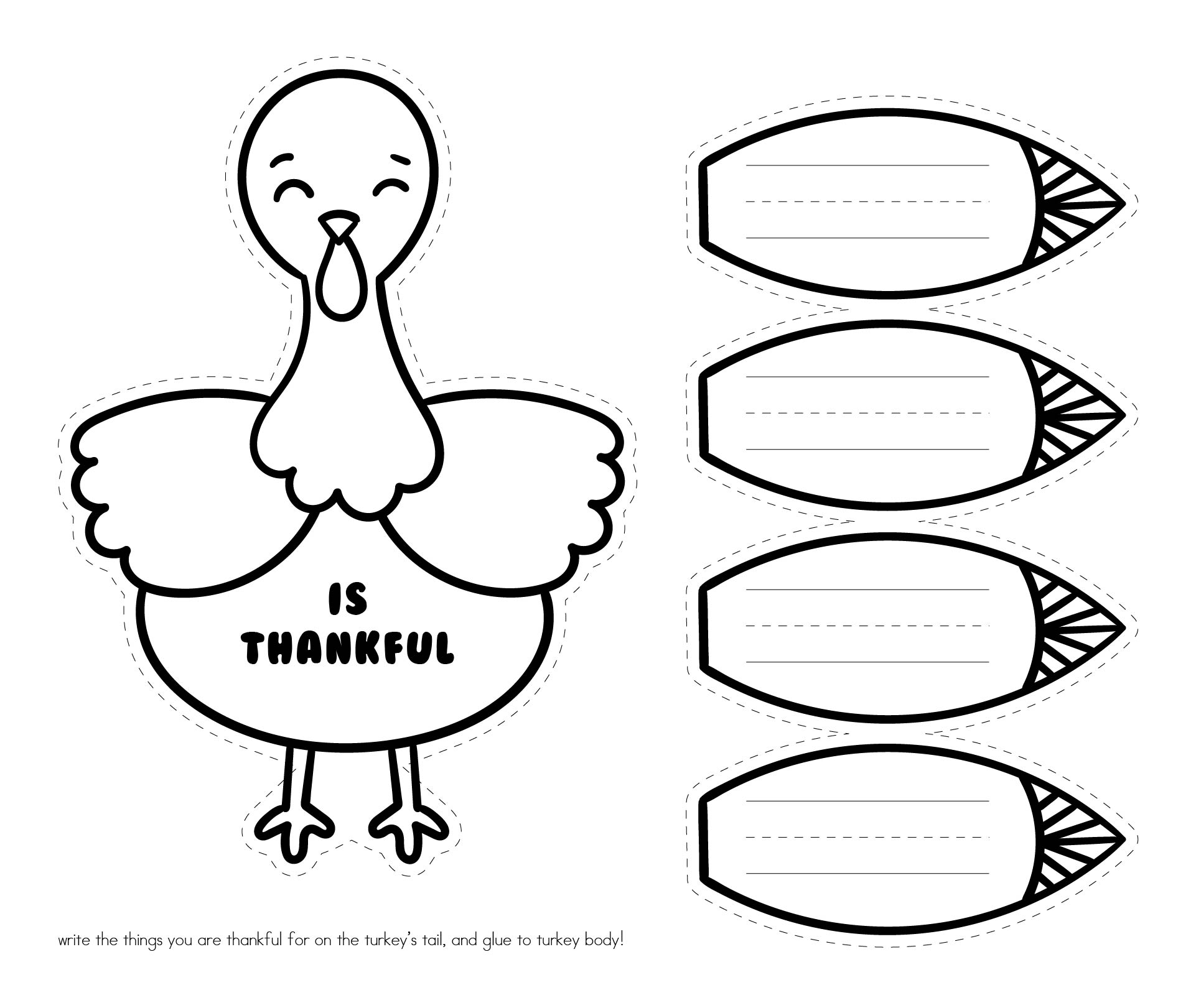I AM Thankful Turkey Printable
