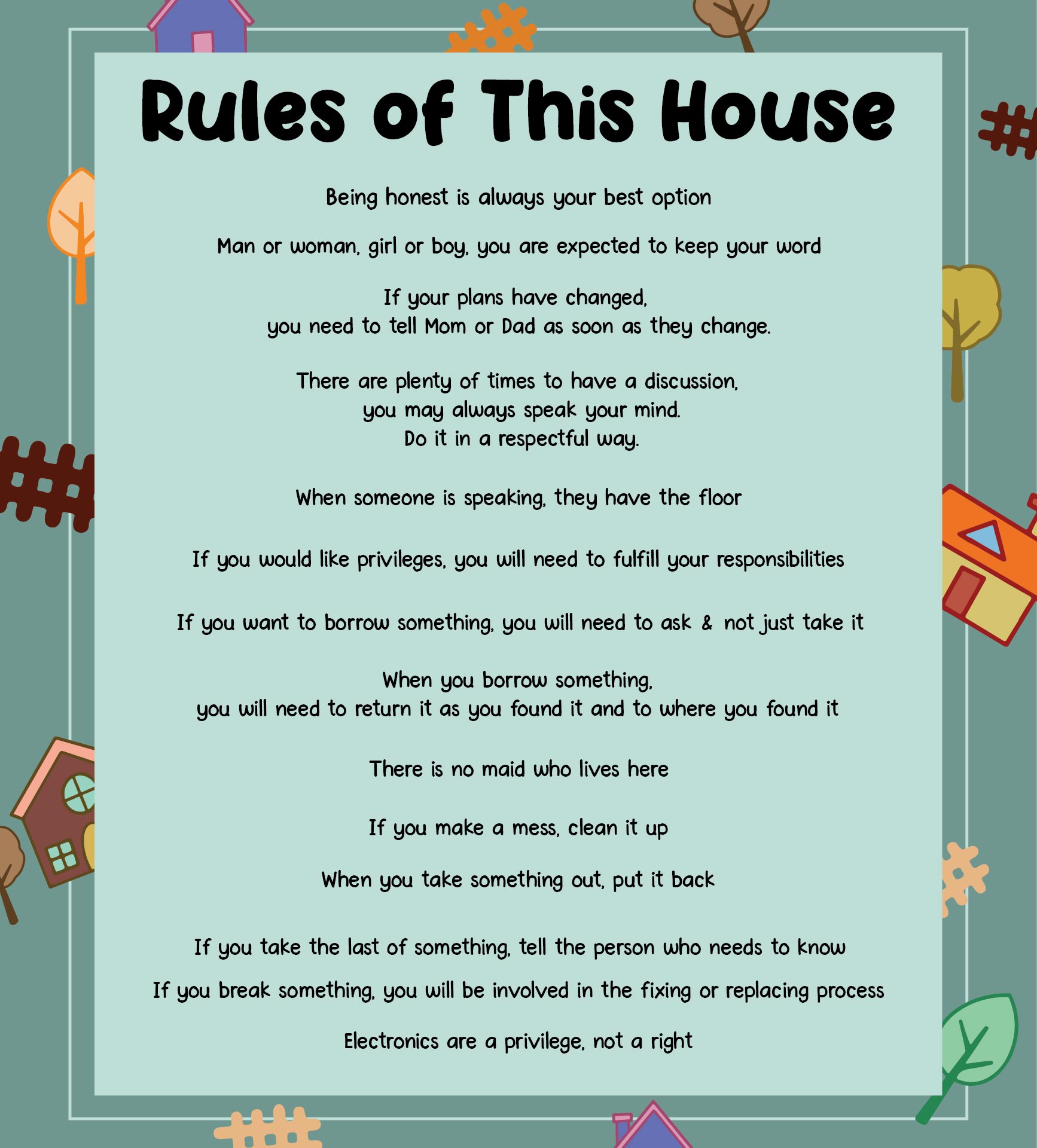 essay about the house rules