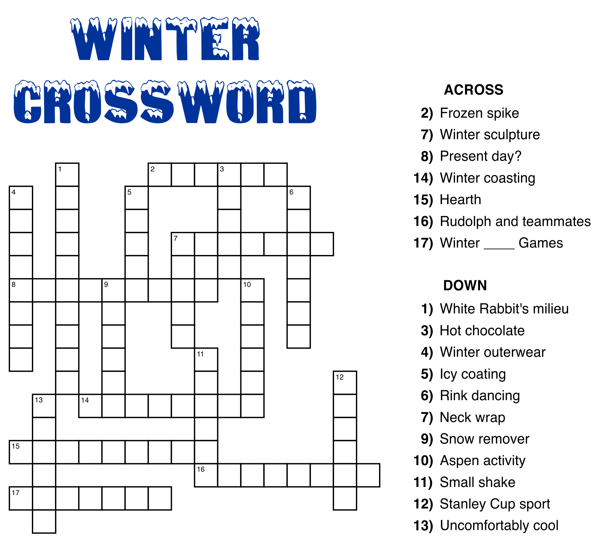 Free Printable Crossword Puzzles Easy Customize And Print