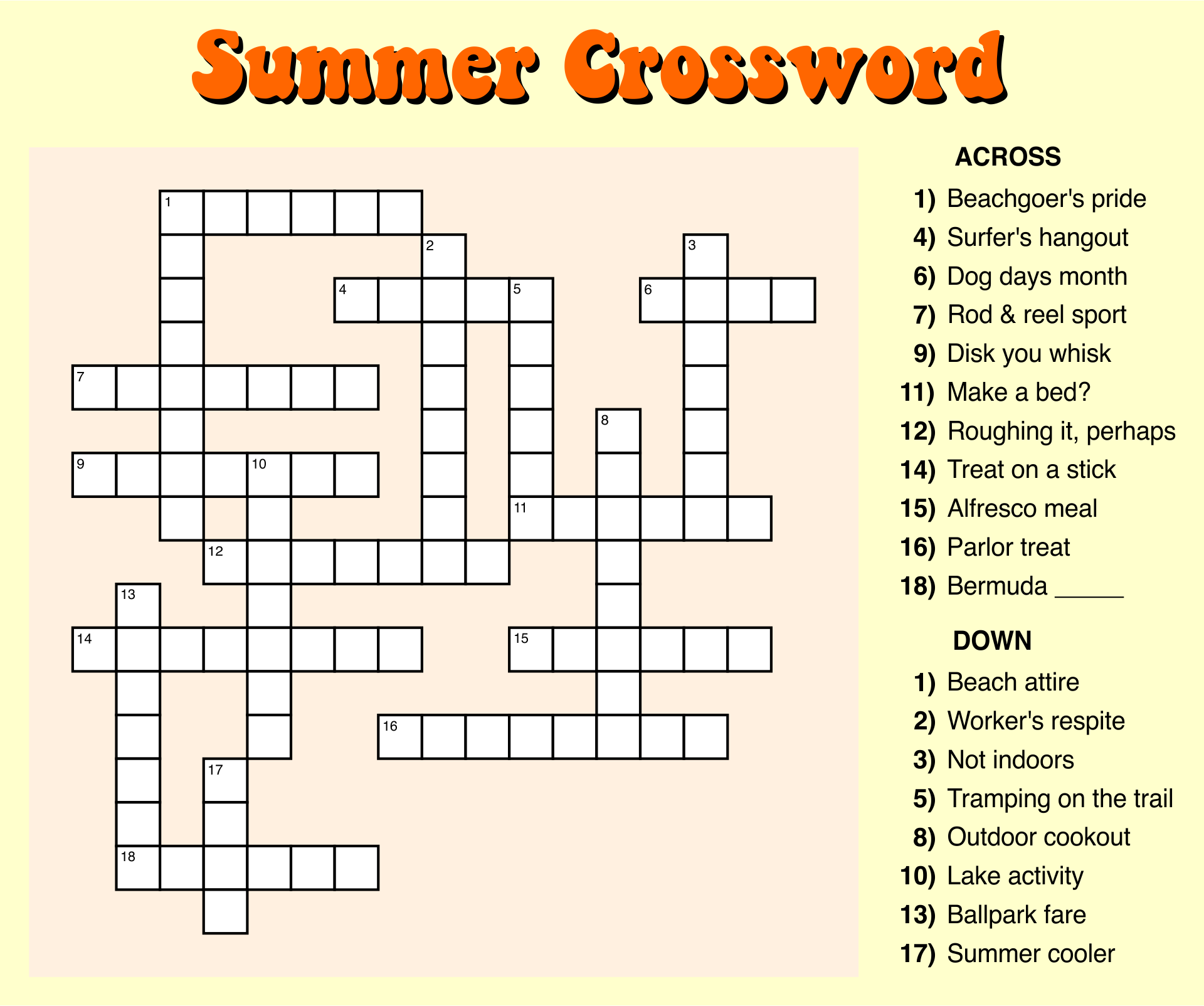 10 Best Large Print Easy Crossword Puzzles Printable