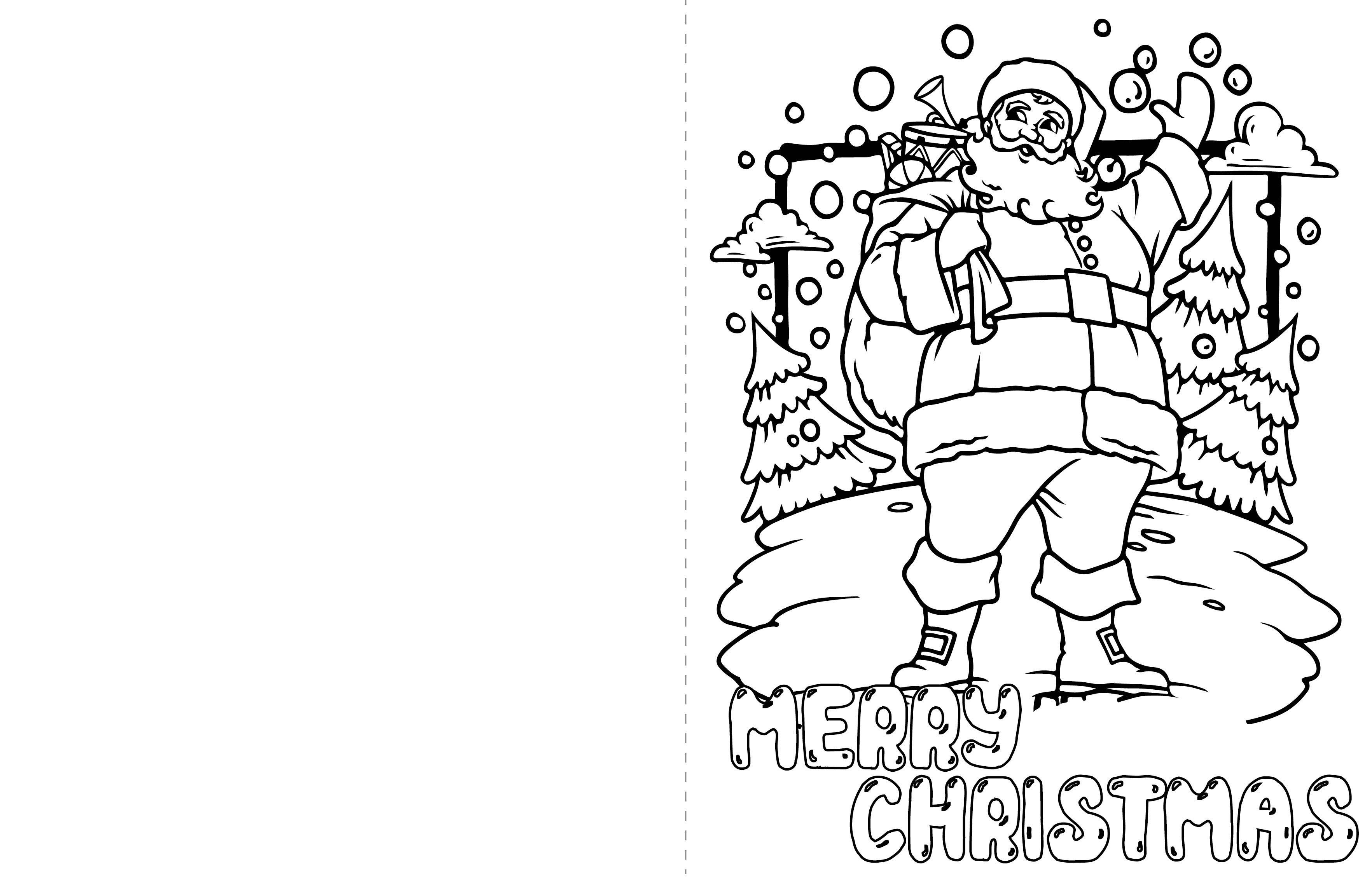 Foldable Coloring Printable Christmas Cards