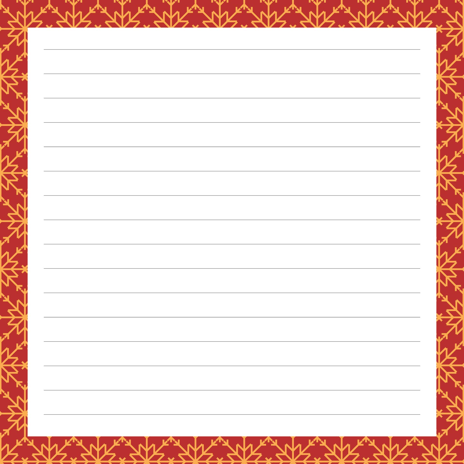 Printable Christmas Lined Paper