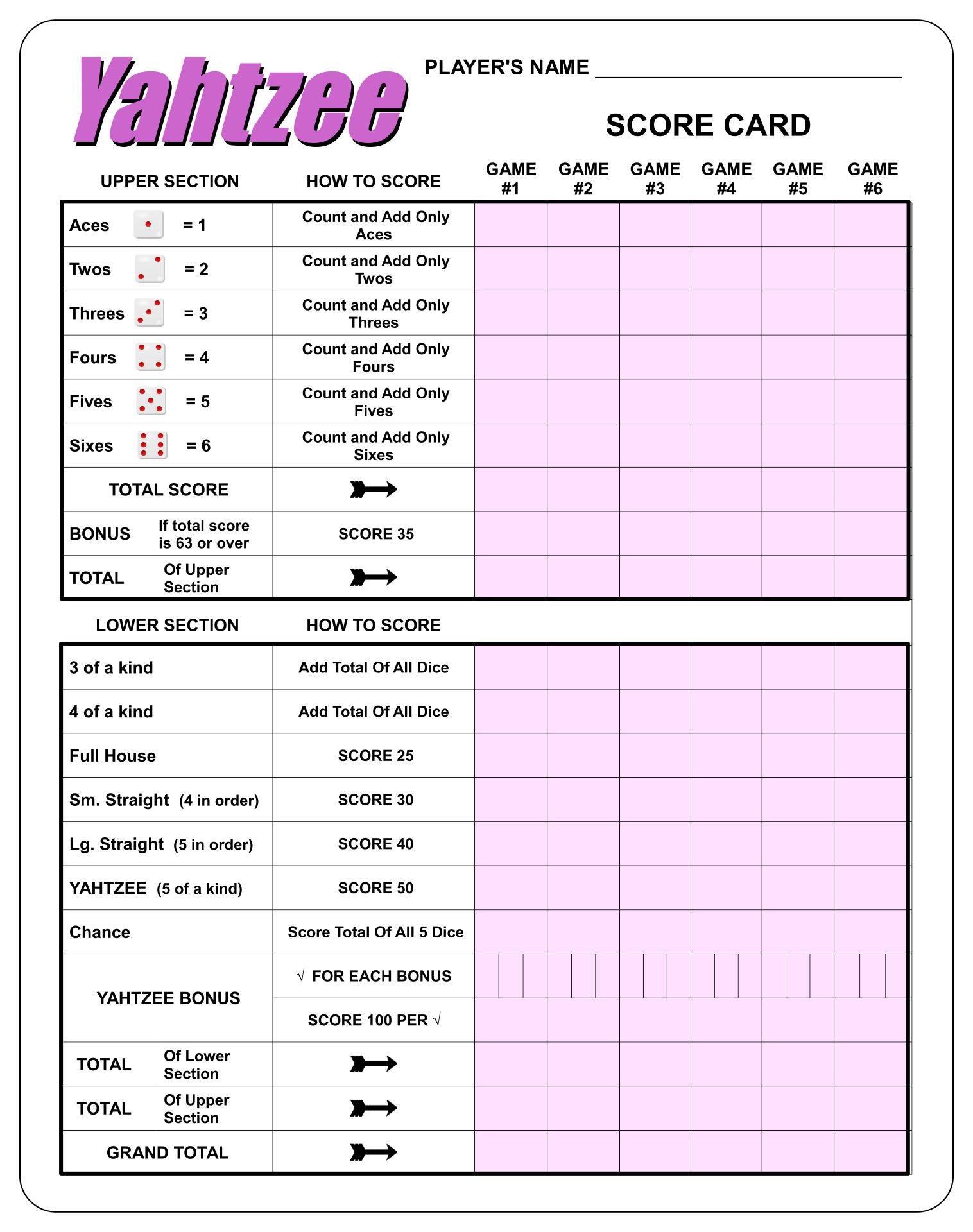 Printable Large Print Yahtzee Score Sheets printable-large-print-yahtzee-score-sheets