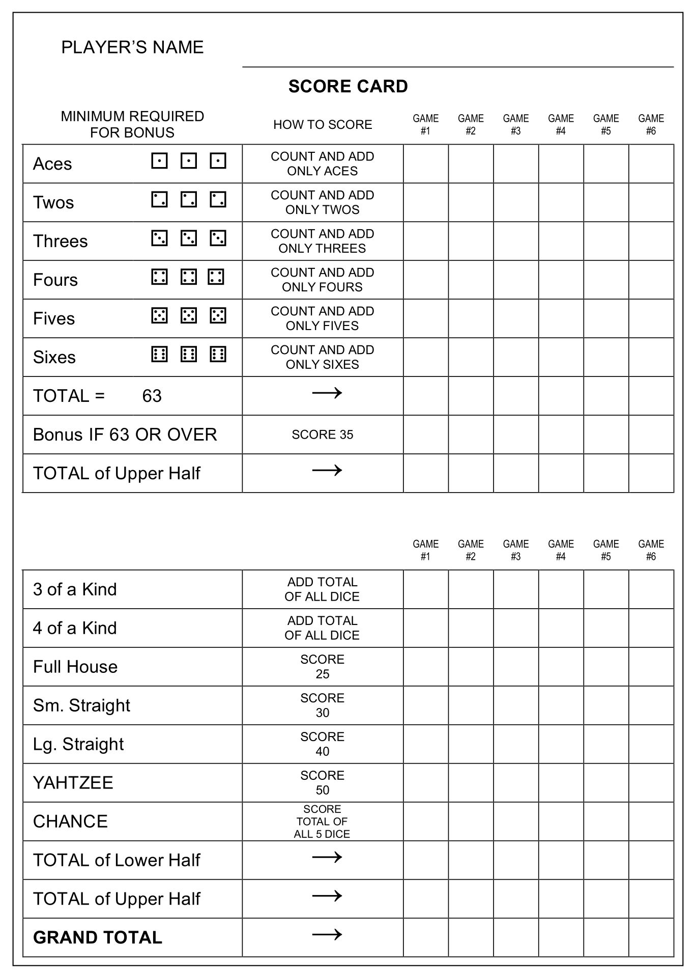Large Yahtzee Score Sheets 10 Free PDF Printables Printablee Large Yahtzee Score Sheets 10 Free PDF Printables Printablee