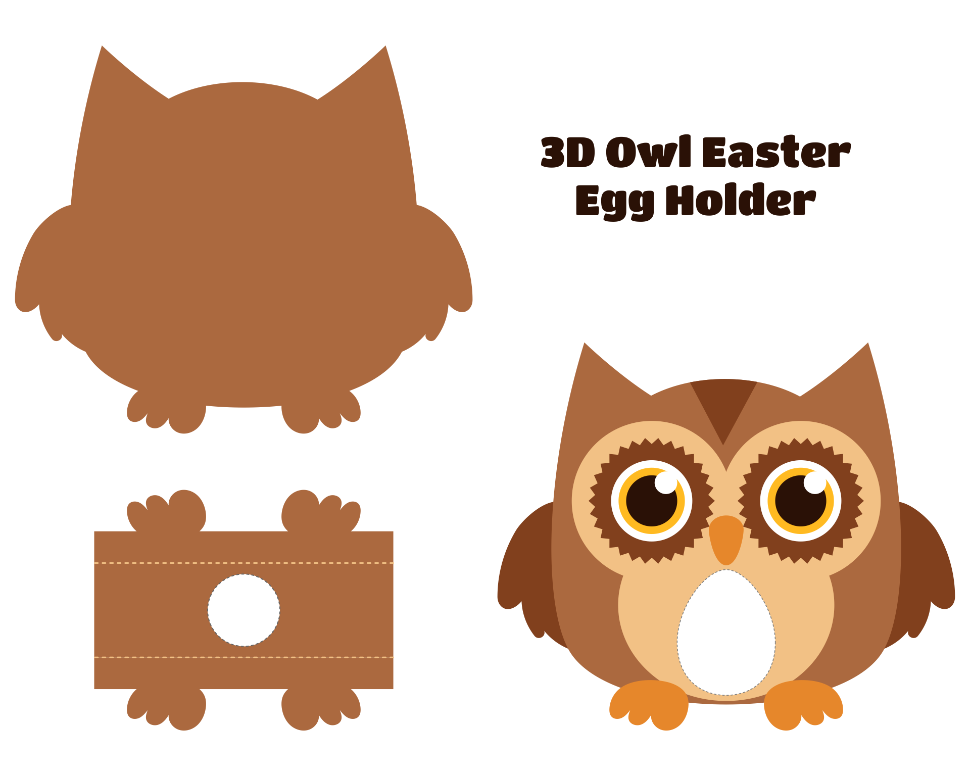 3D Owl Template Printable