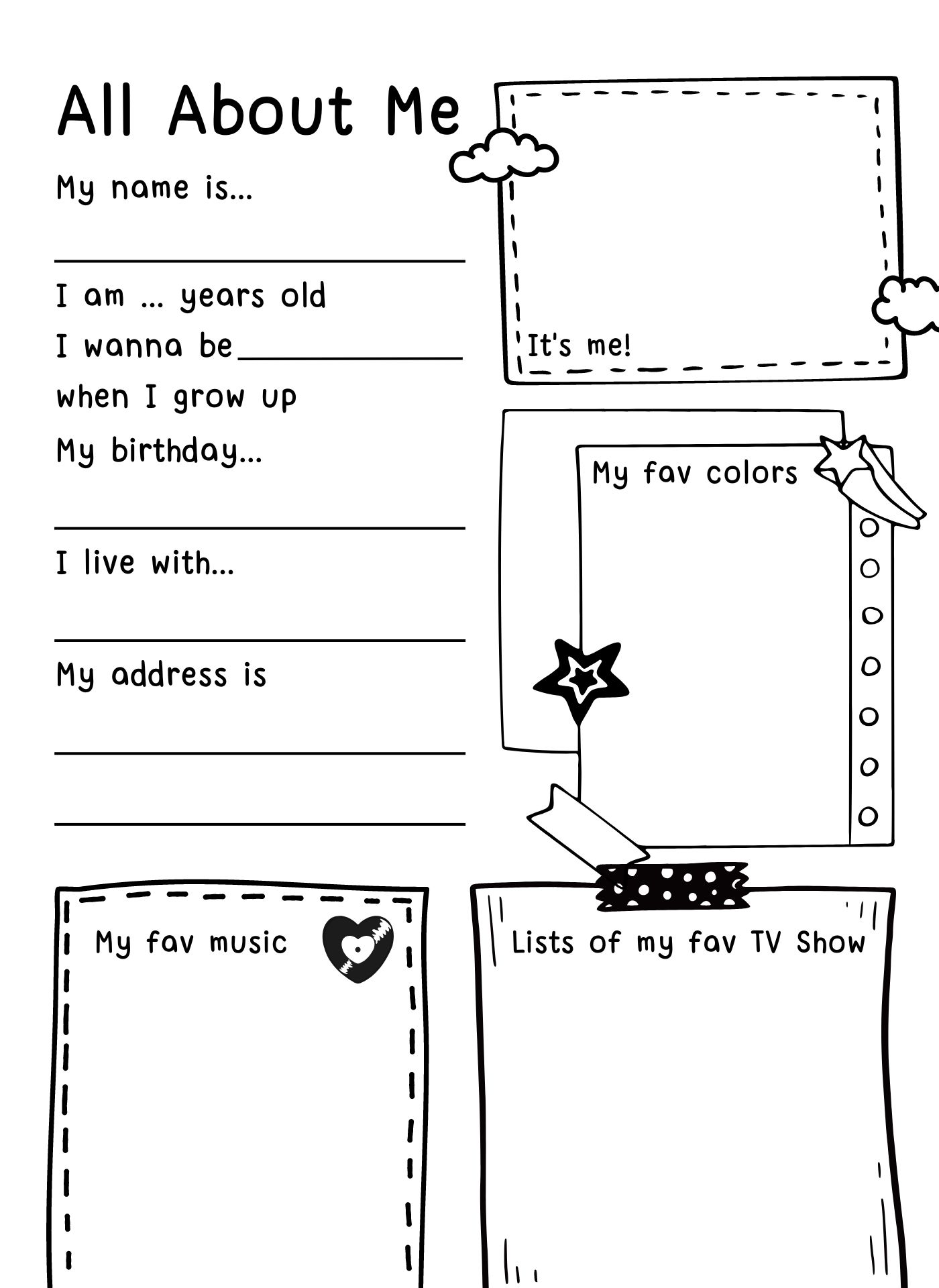 All About Me Printable Catholic Worksheets