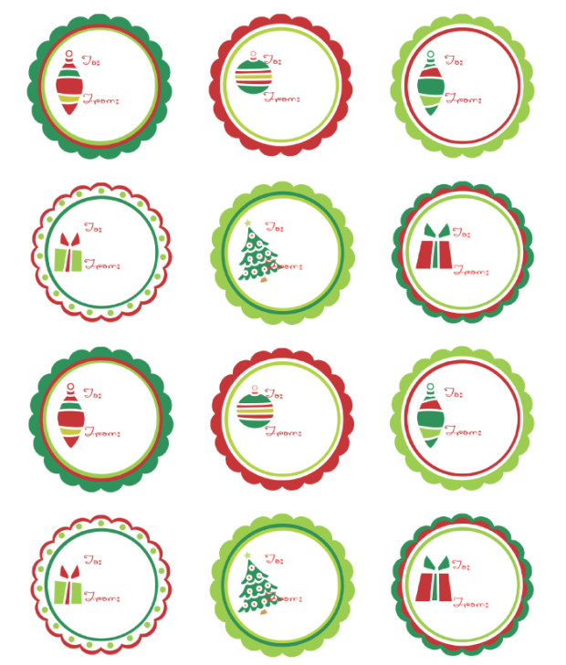 Christmas Gift Tags Round 6 Free PDF Printables Printablee