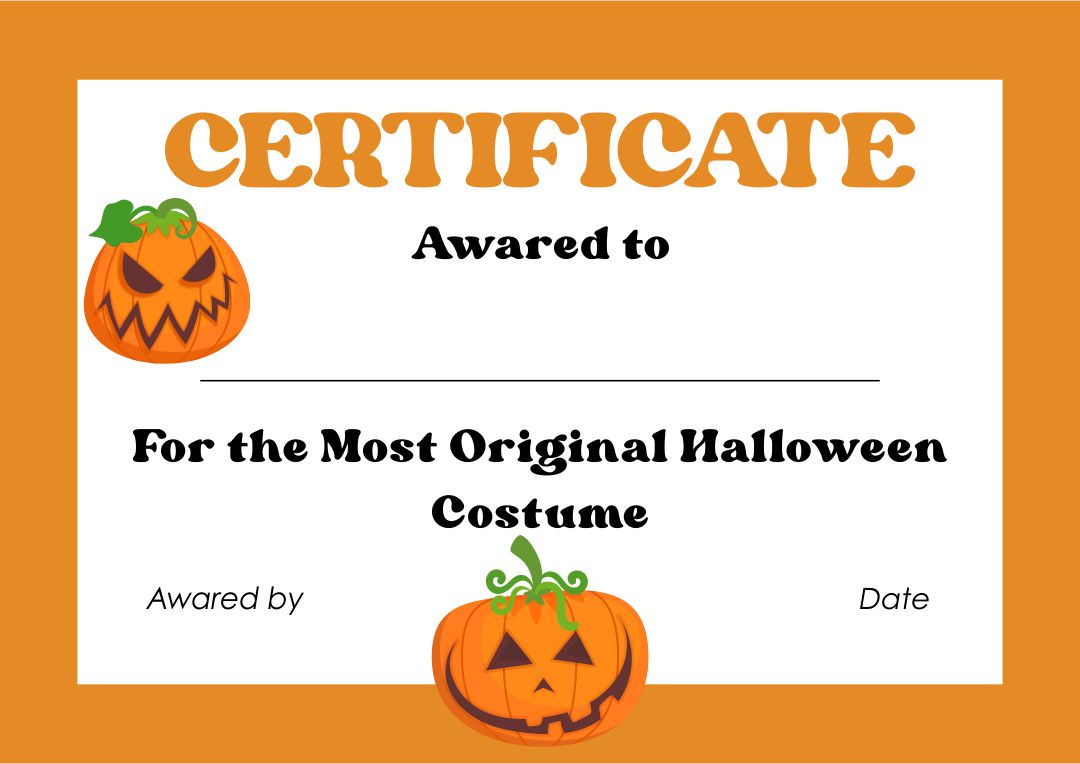 Halloween Certificate Template Ovrah