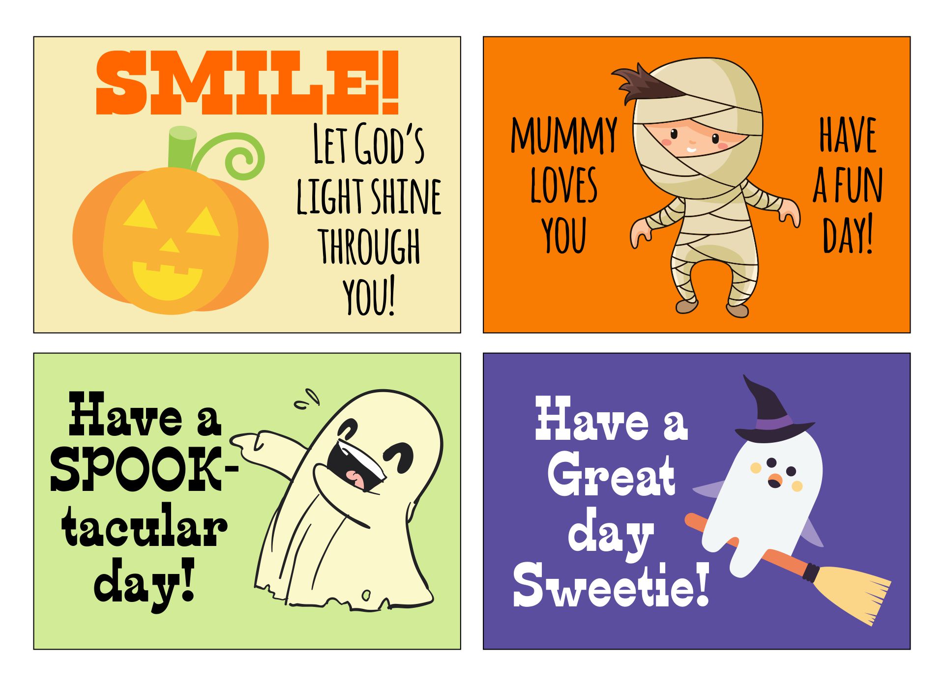  Printable Halloween Lunch Notes