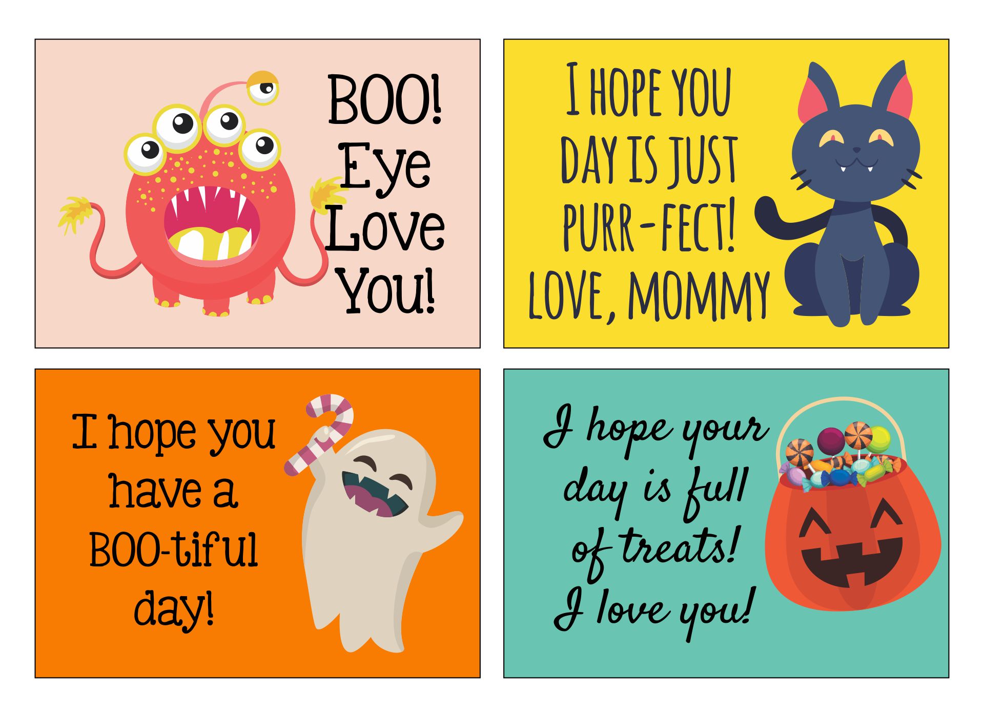 Halloween Lunch Box Notes Free