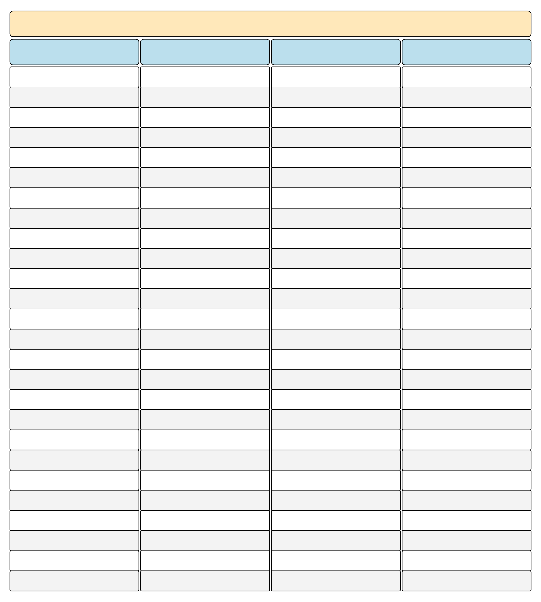 4 Column Sheet - 10 Free PDF Printables | Printablee