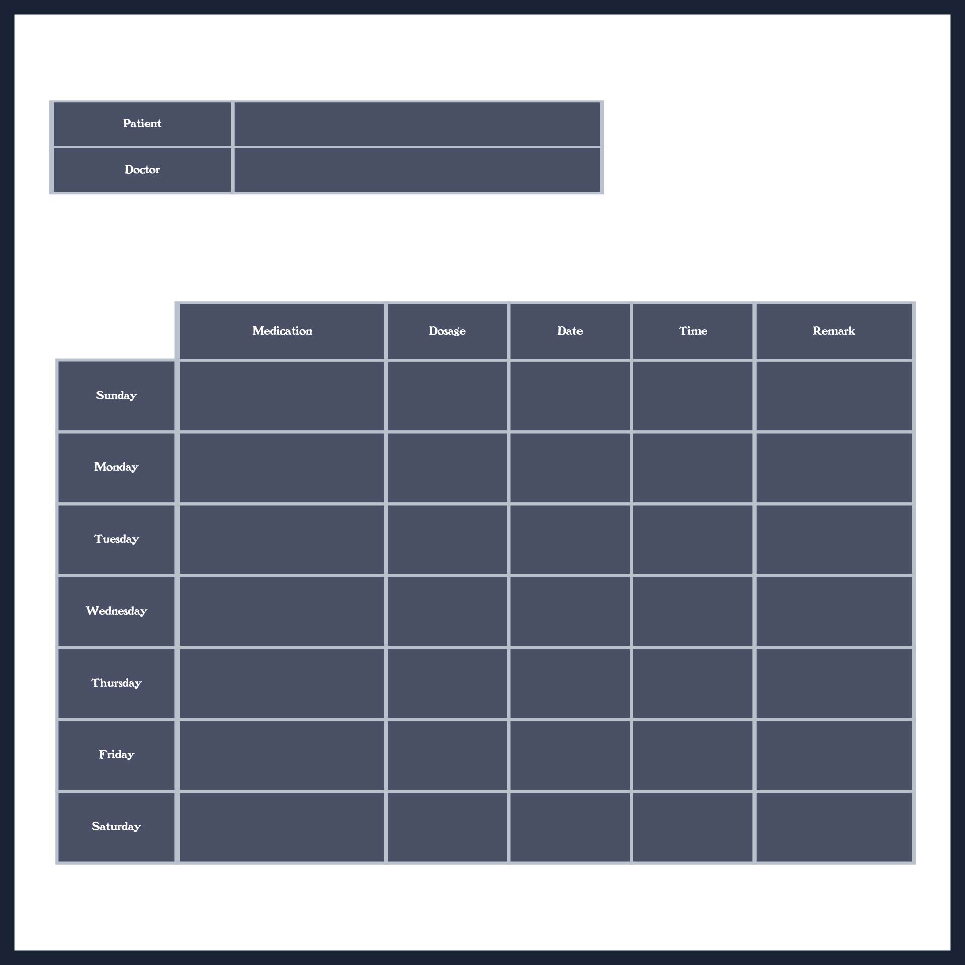  Printable Medication Schedule