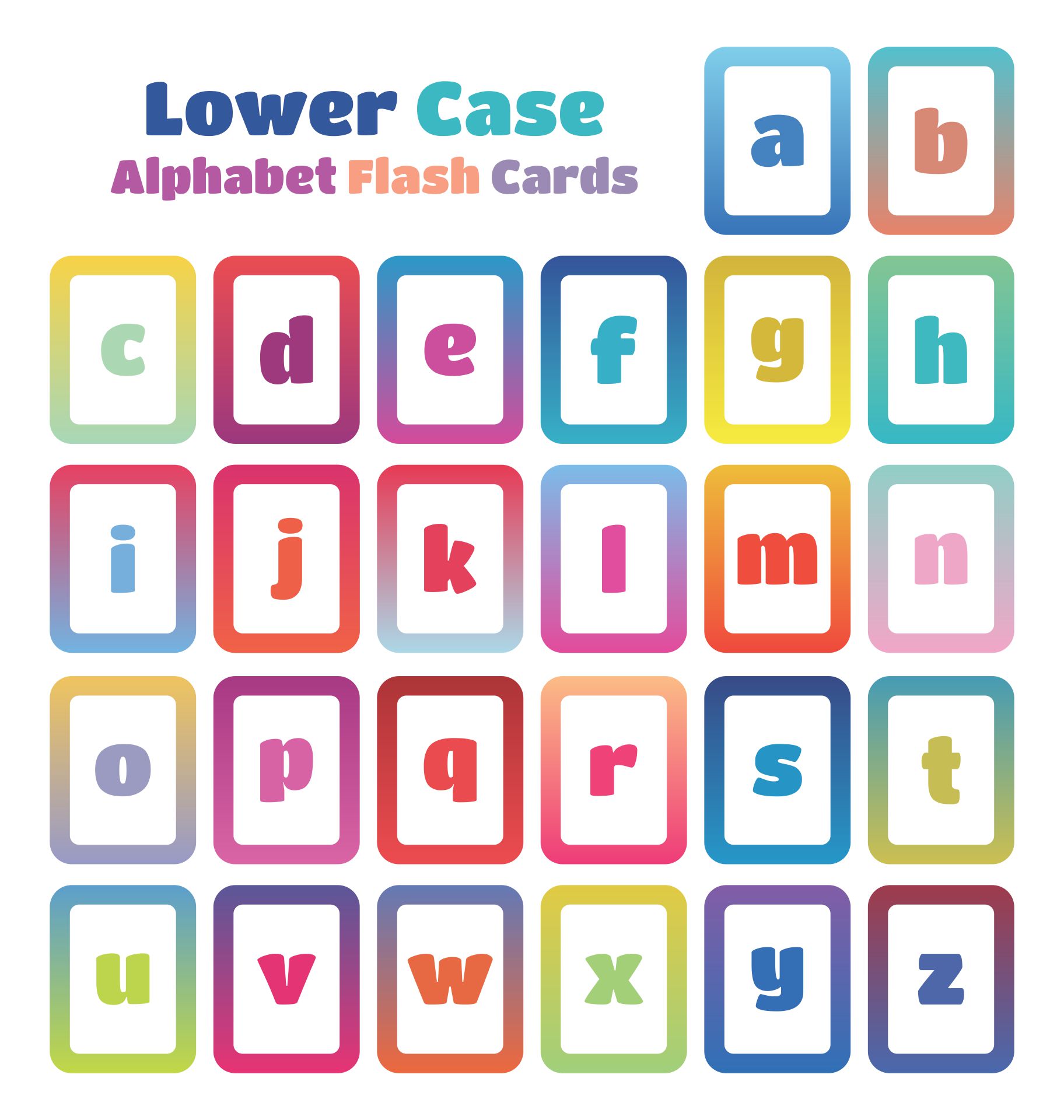Free Printable Printable Lowercase Alphabet Flash Cards