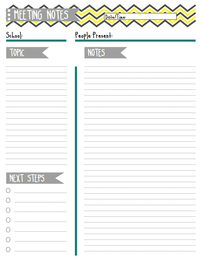Template For Meeting Notes from www.printablee.com