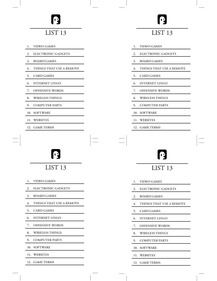 Christmas Scattergories Printable