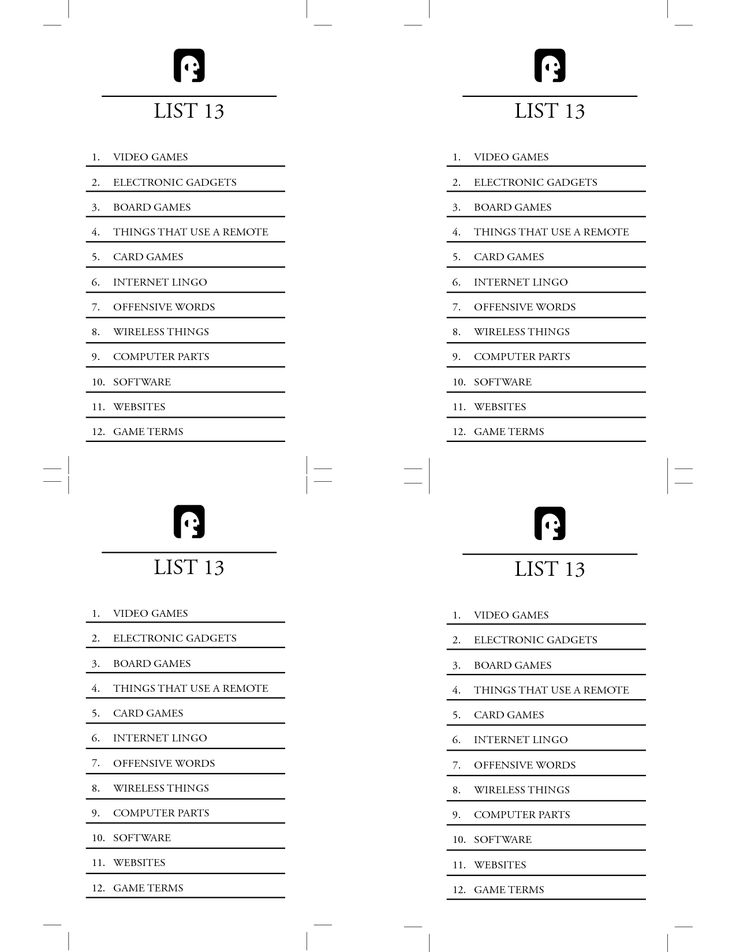 Christmas Scattergories Printable