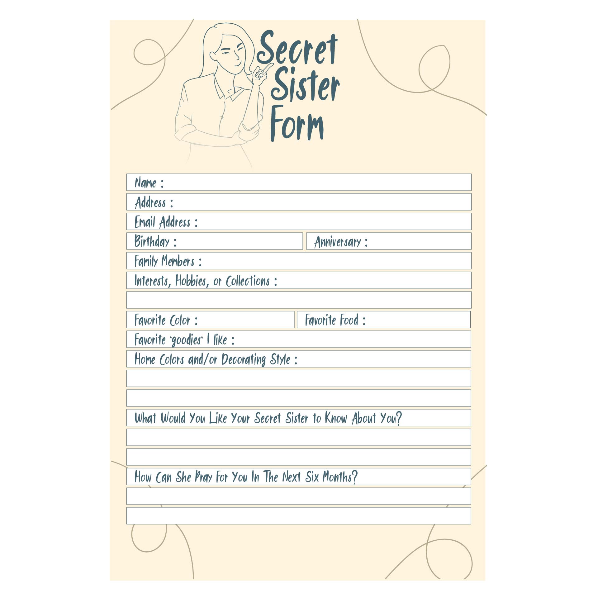 Secret Sister Forms Printable