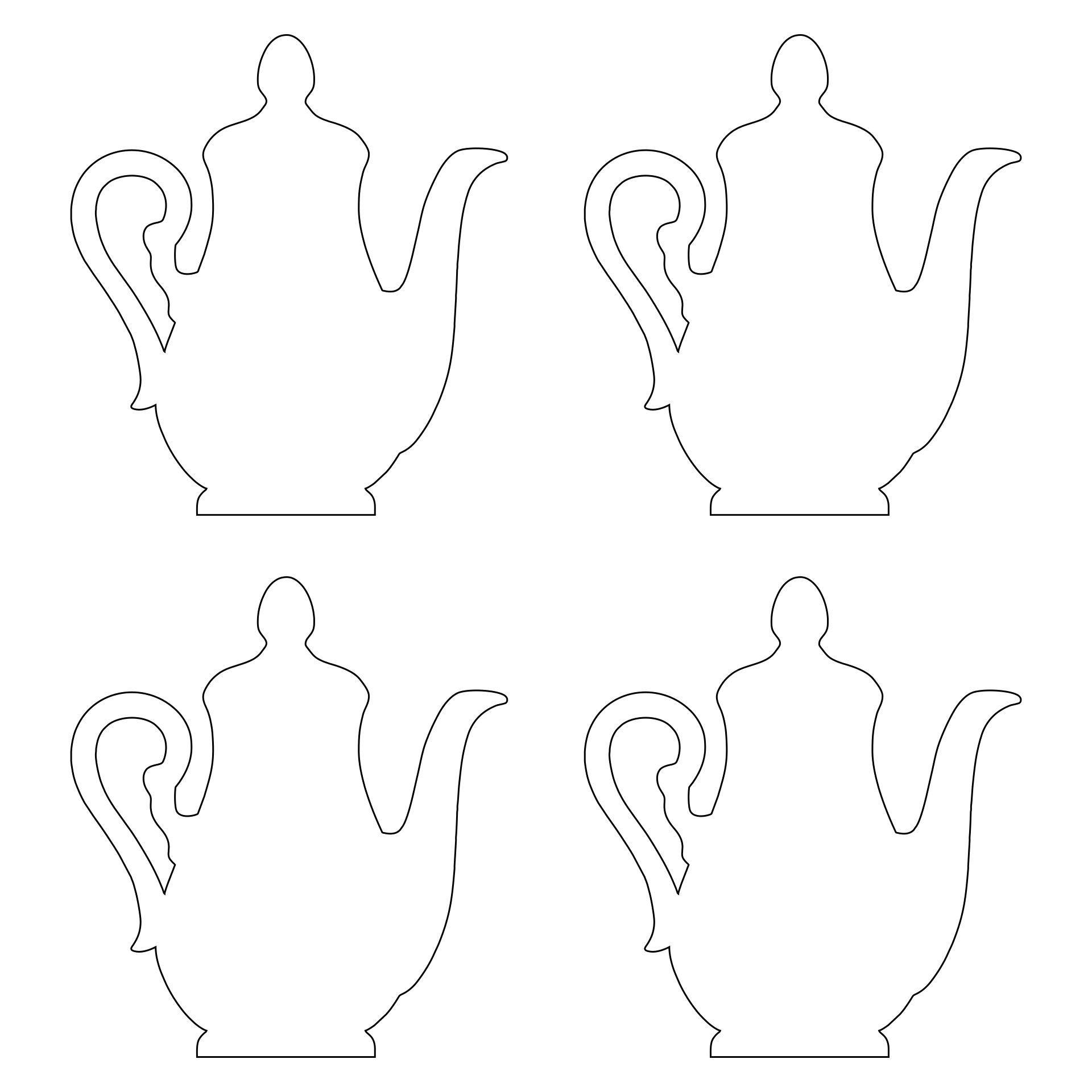 Printable Teapot Pattern Template