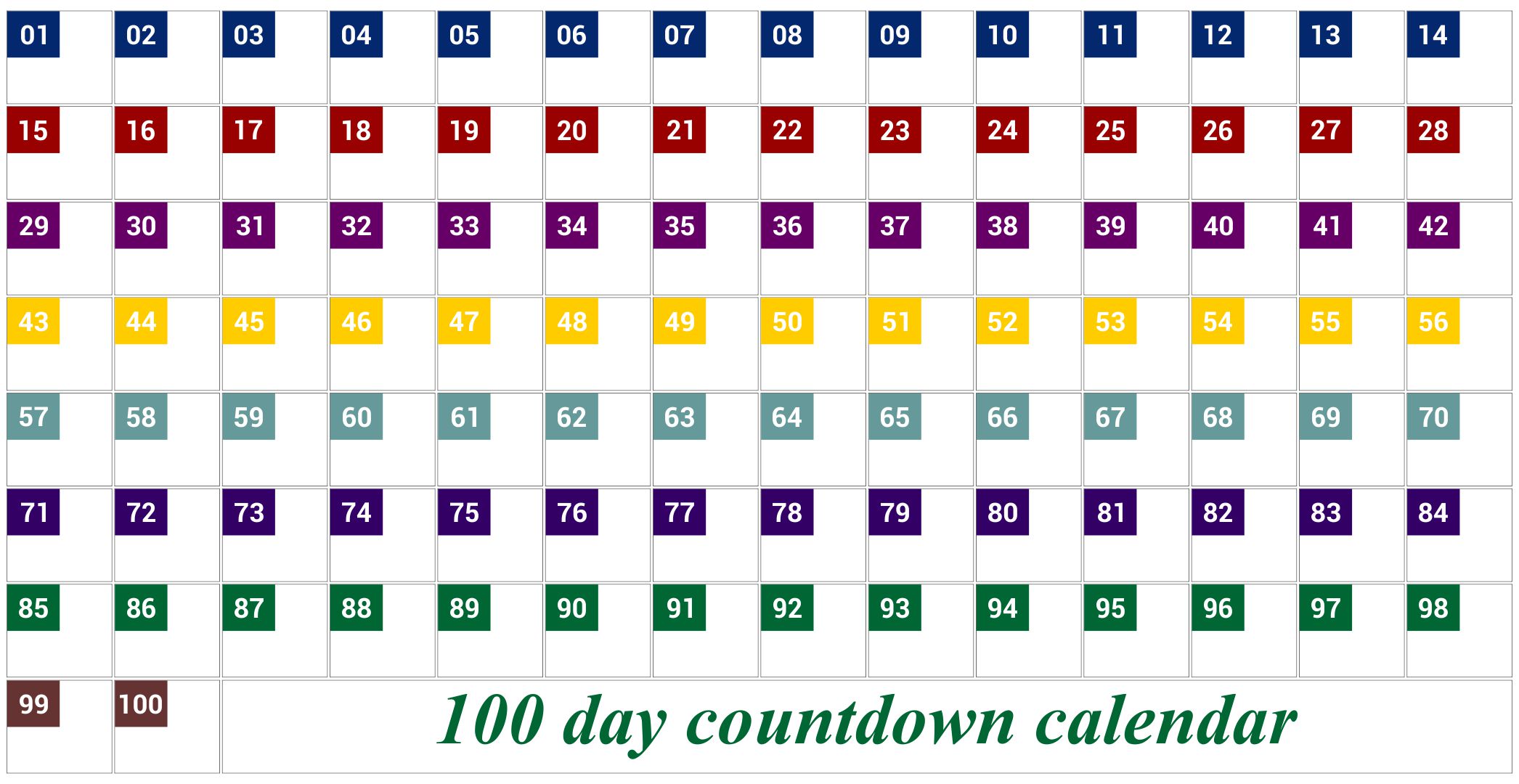 Free Printable Countdown Calendar Customize and Print