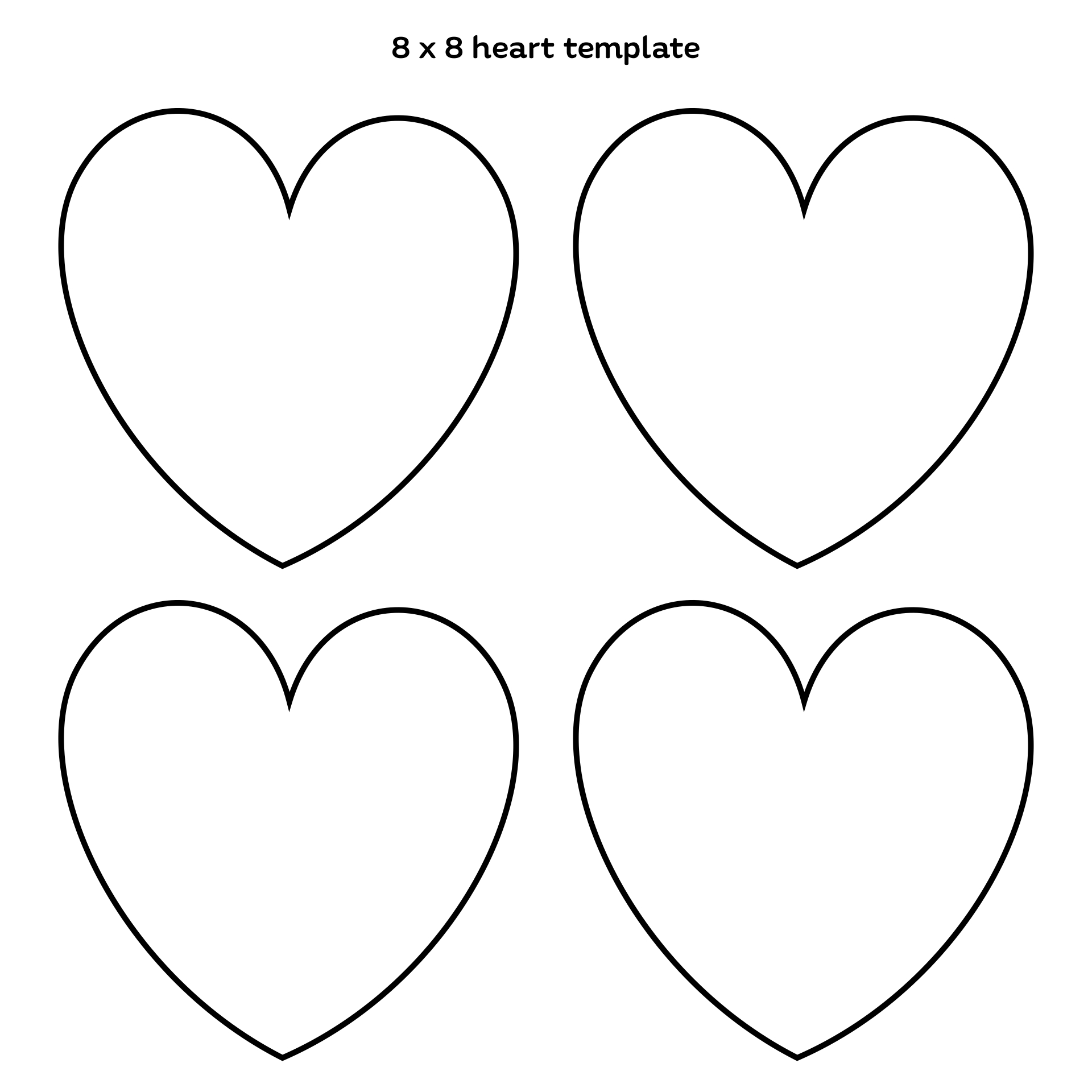 8 X 8 Heart Template