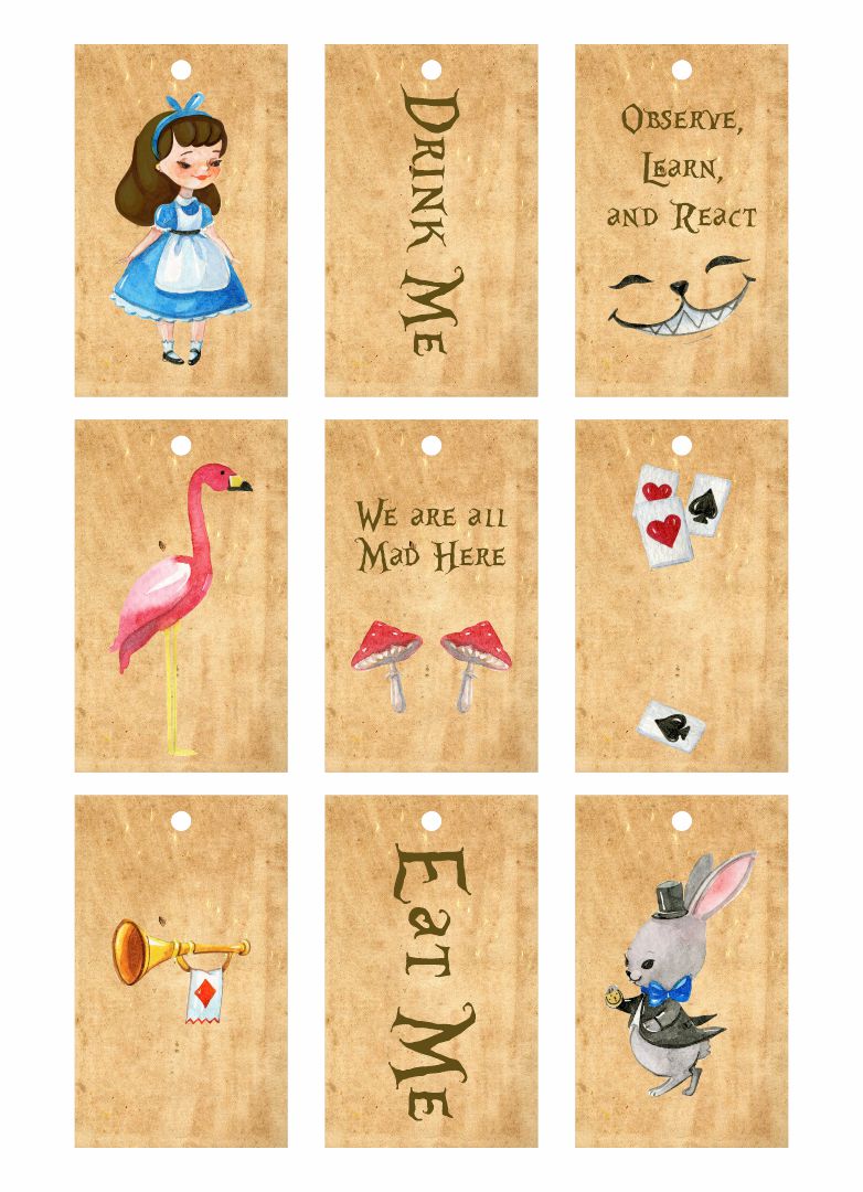 Alice in Wonderland Printable Tags