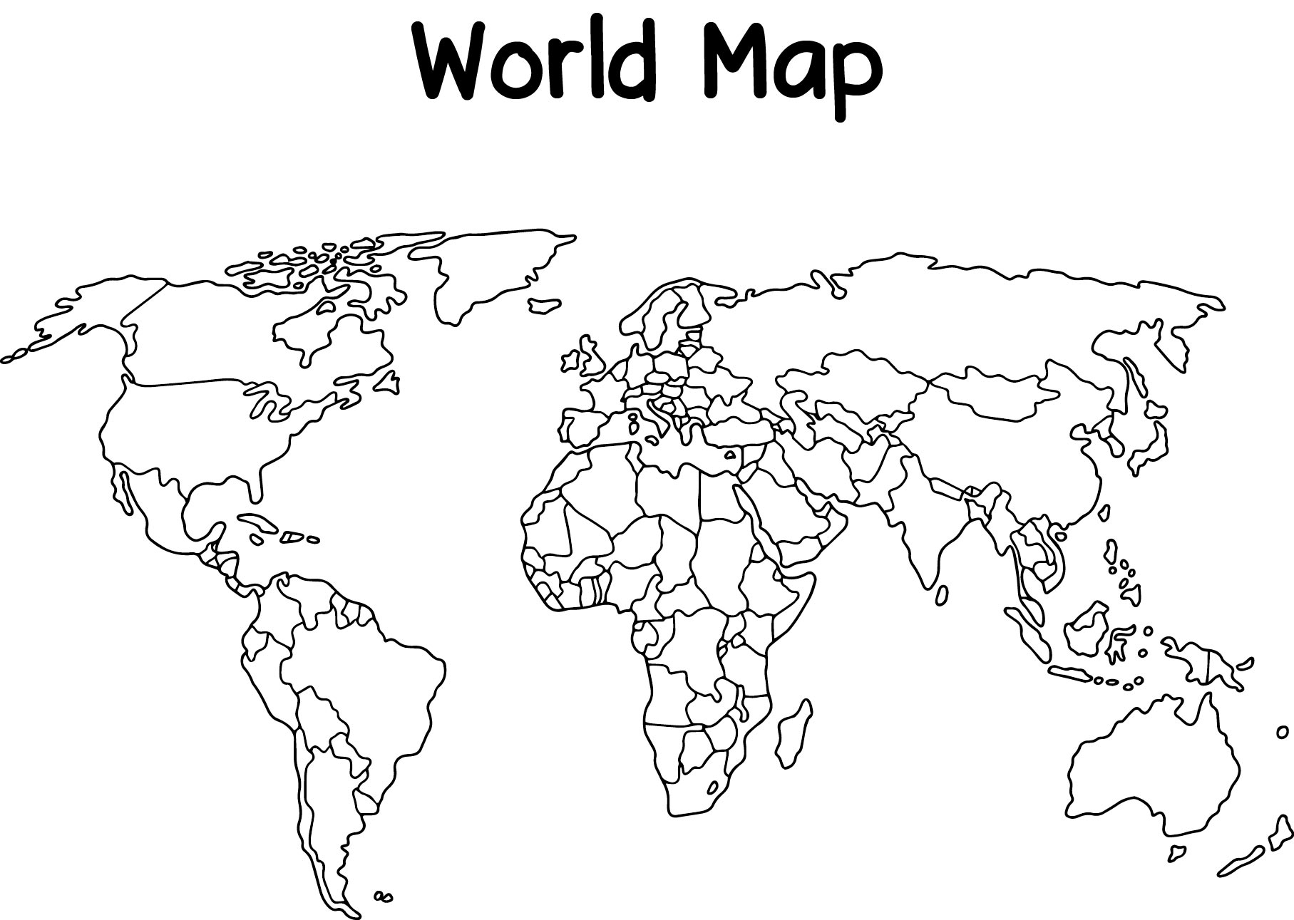 10 Best Printable World Map Not Labeled PDF for Free at Printablee