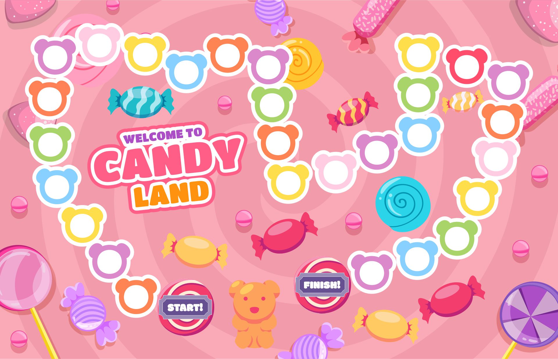 Blank Candyland Game Board Template
