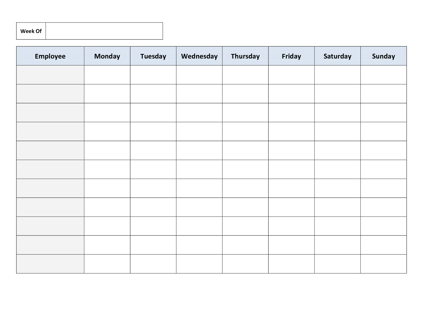 7 Best Free Printable Weekly Work Schedule Pdf For Free At Printablee