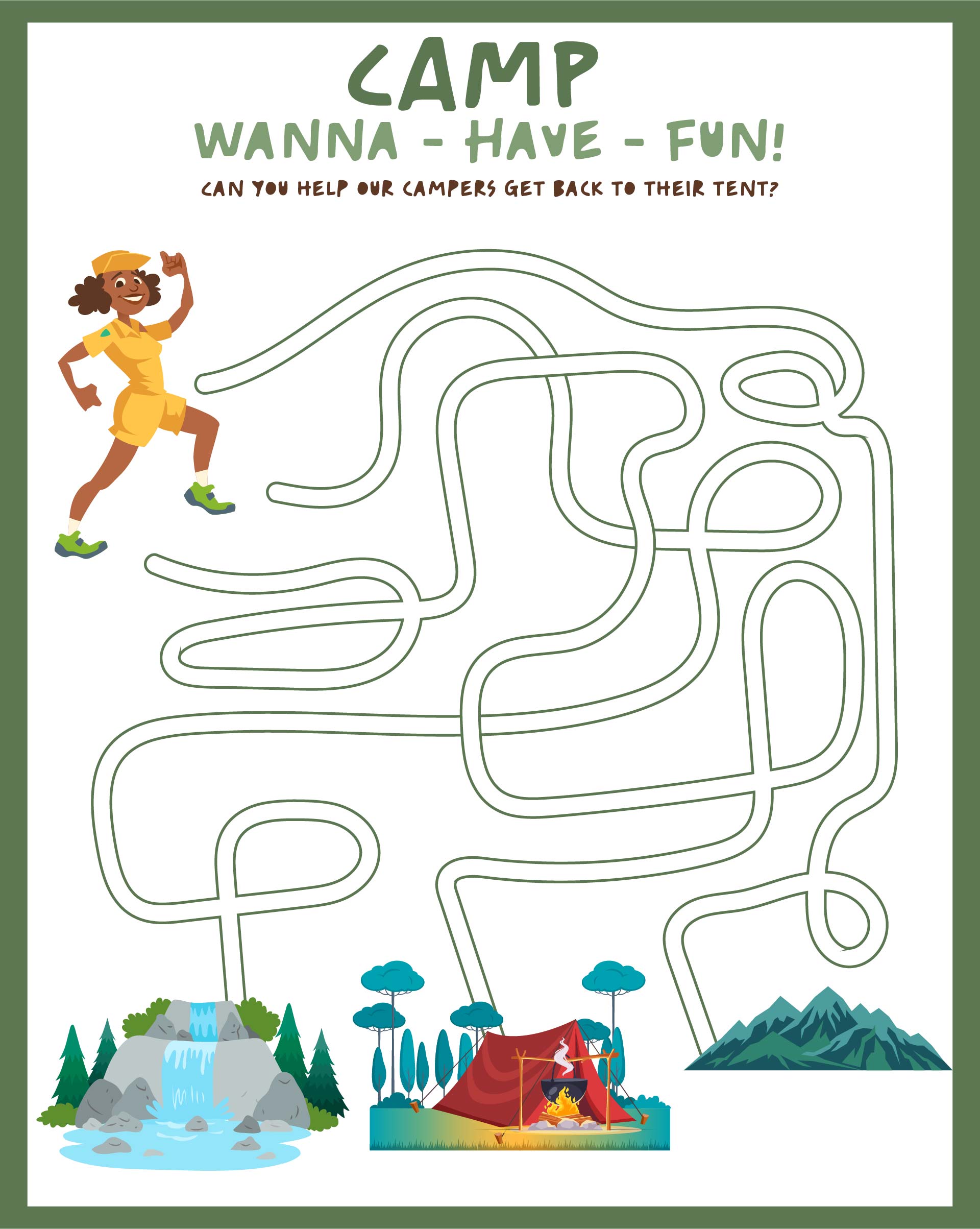 Camping Activity Sheets for Kids