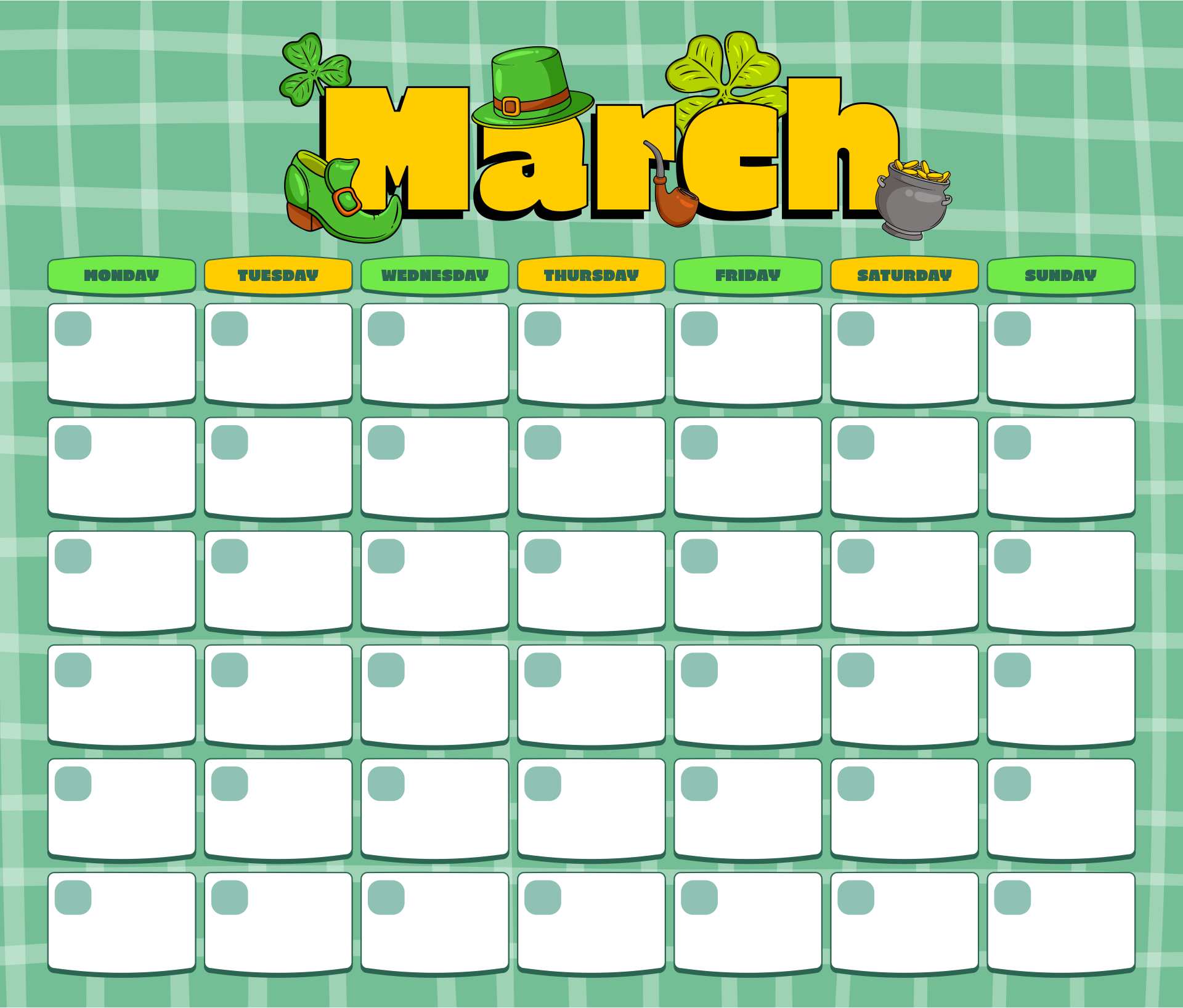 Cute March Calendar 2015