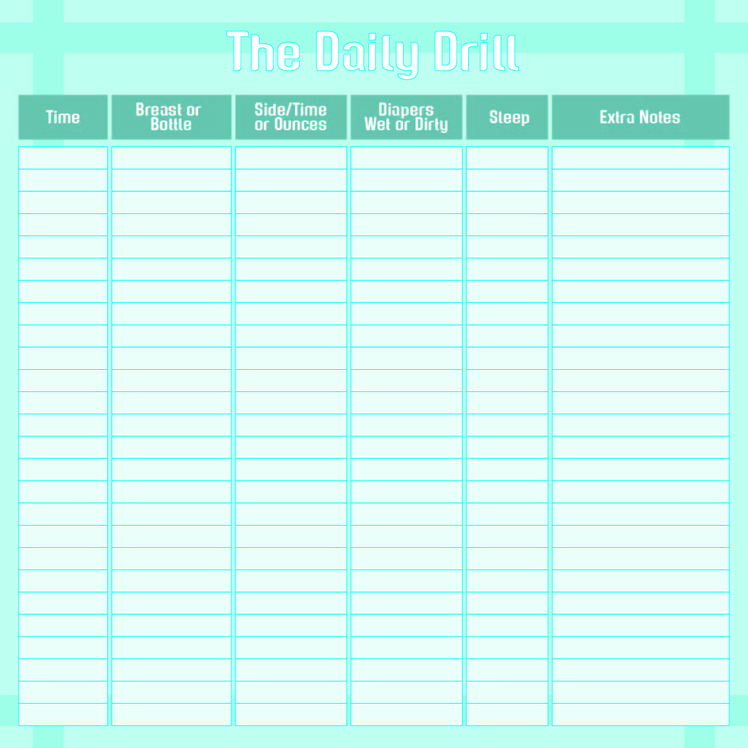 Diaper Changing Log 12 Free PDF Printables Printablee