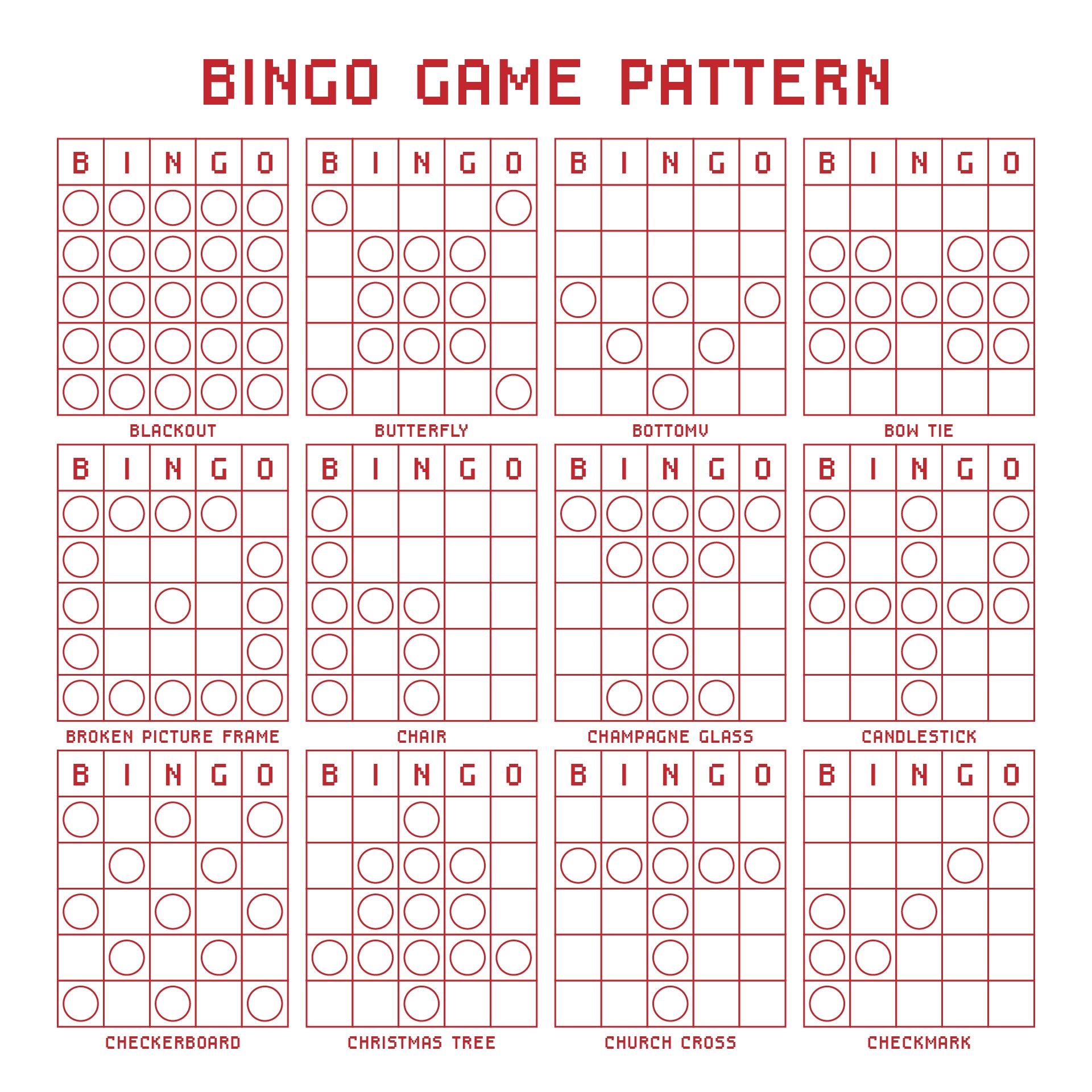 7 Best Printable Bingo Pattern Examples