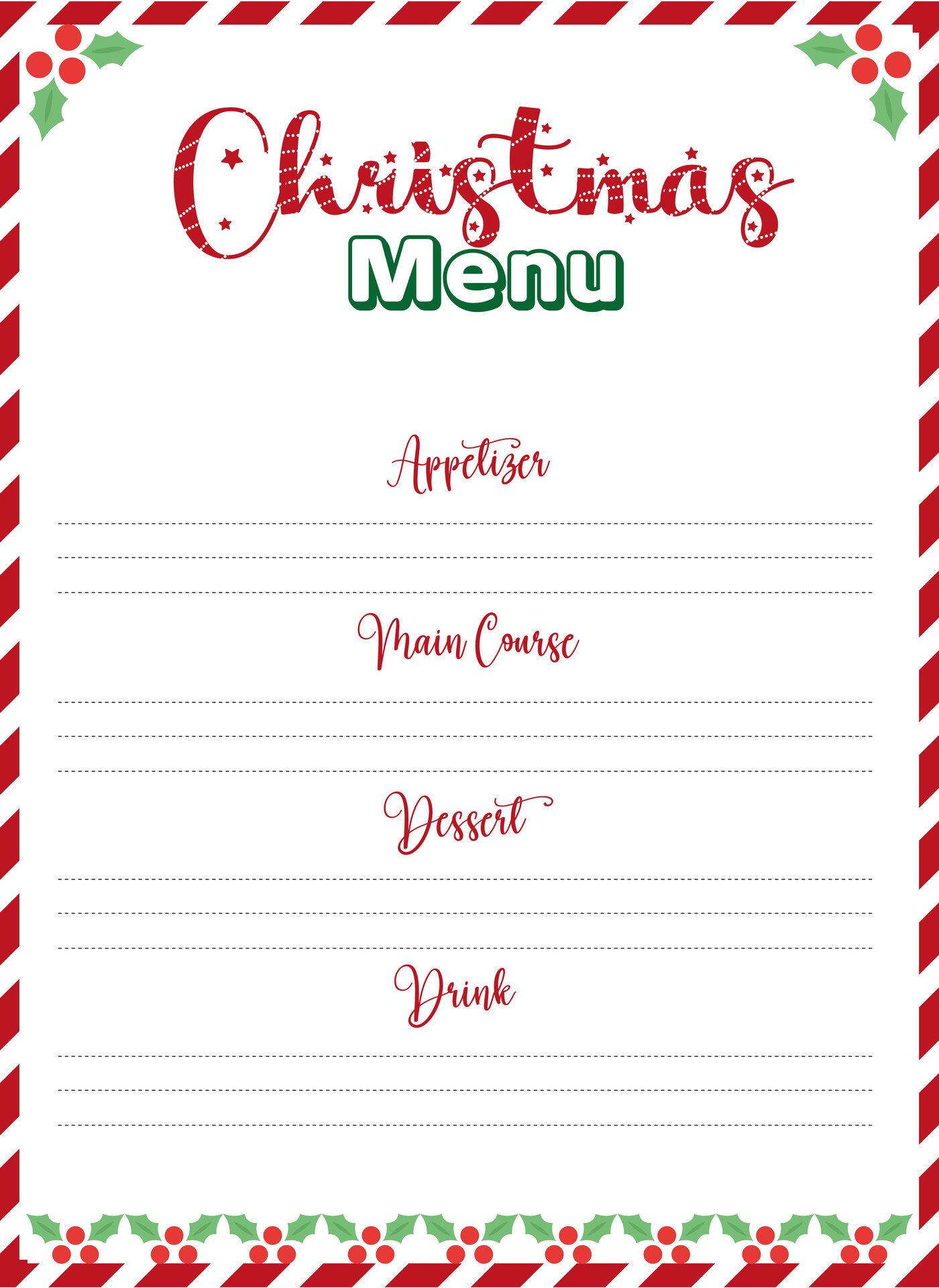 5 Best Free Printable Christmas Dinner Menu Templates PDF For Free At 