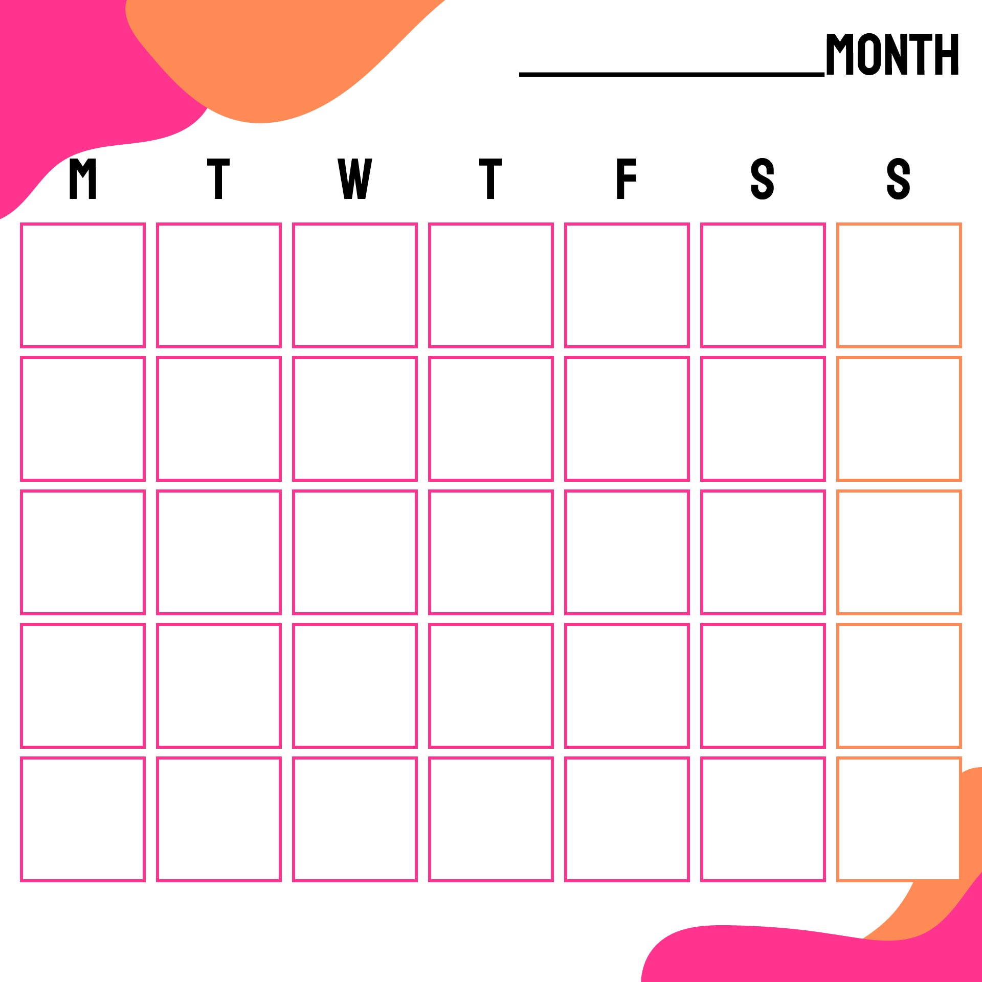7 Best Kindergarten Monthly Calendar Printable 7 Best Kindergarten Monthly Calendar Printable