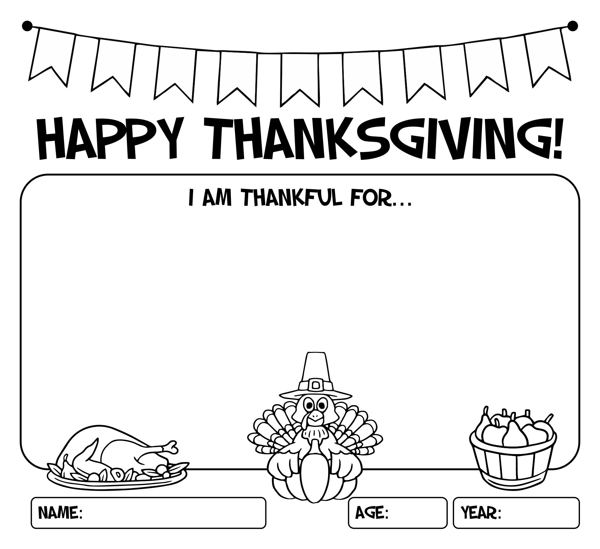 Printable Thanksgiving Activity Placemat