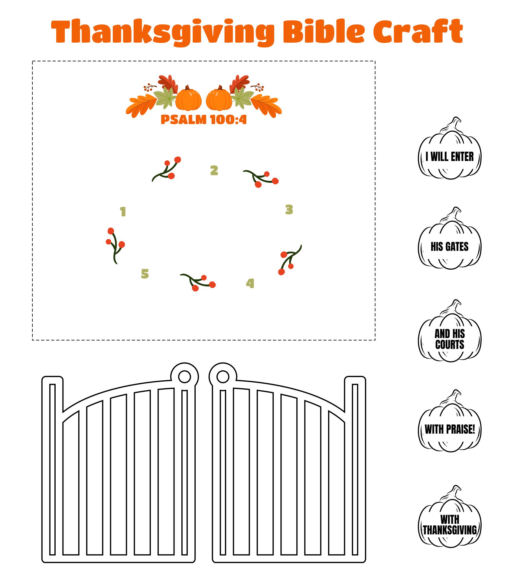 Printable Thanksgiving Bible Craft