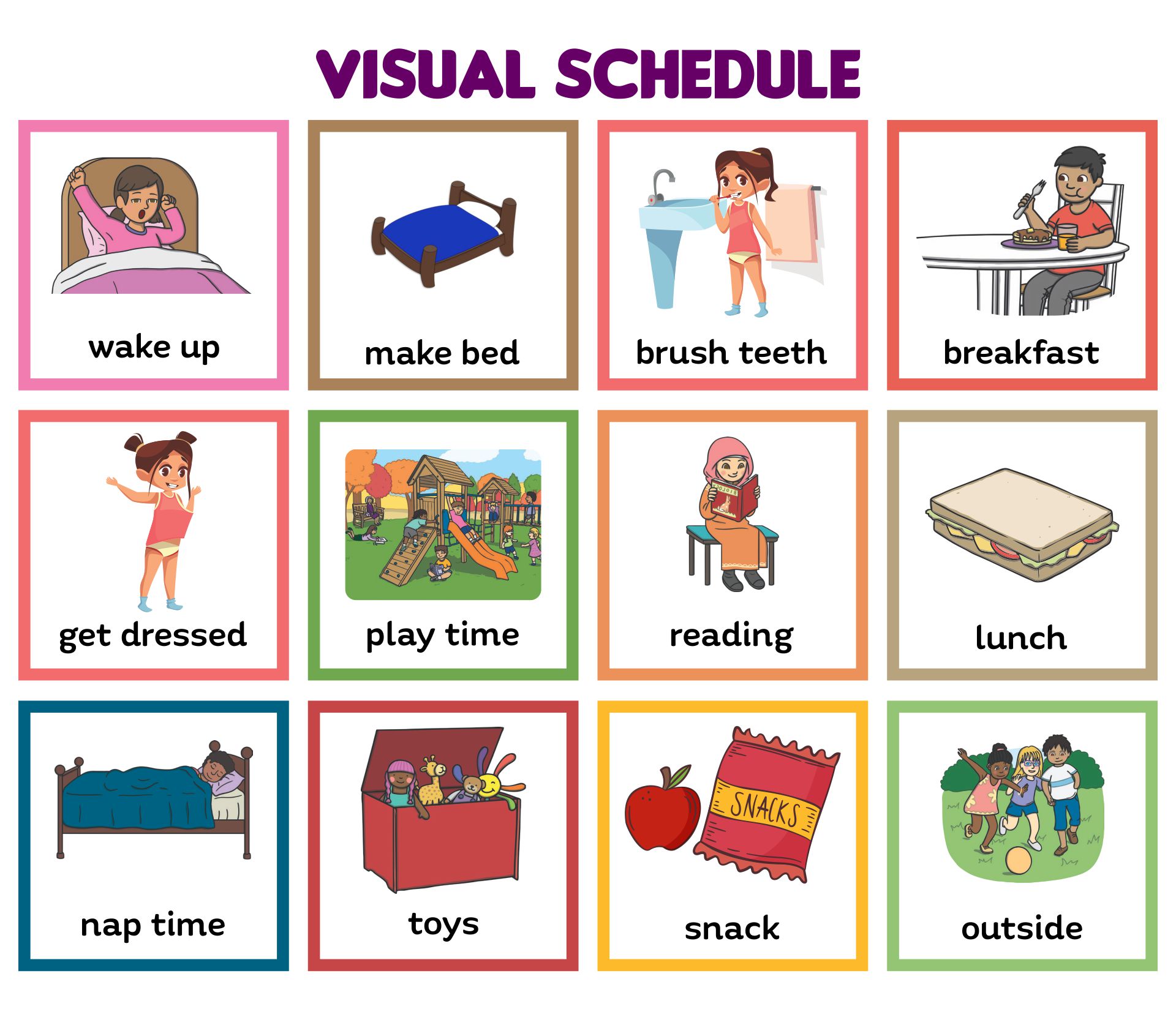 10 Best Printable Preschool Visual Daily Schedule