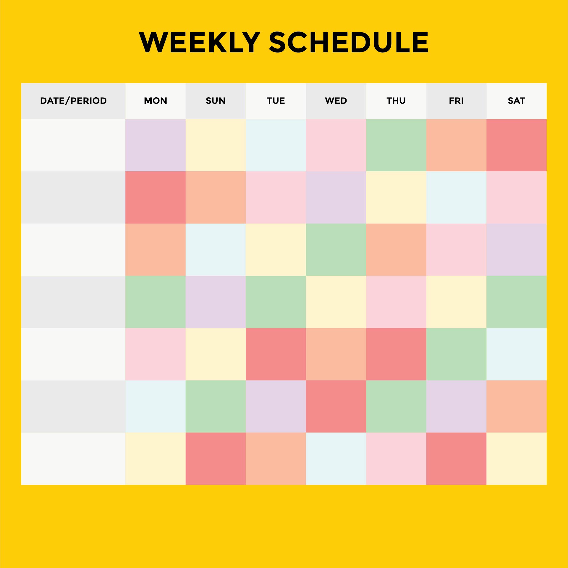  Printable Weekly Work Schedule