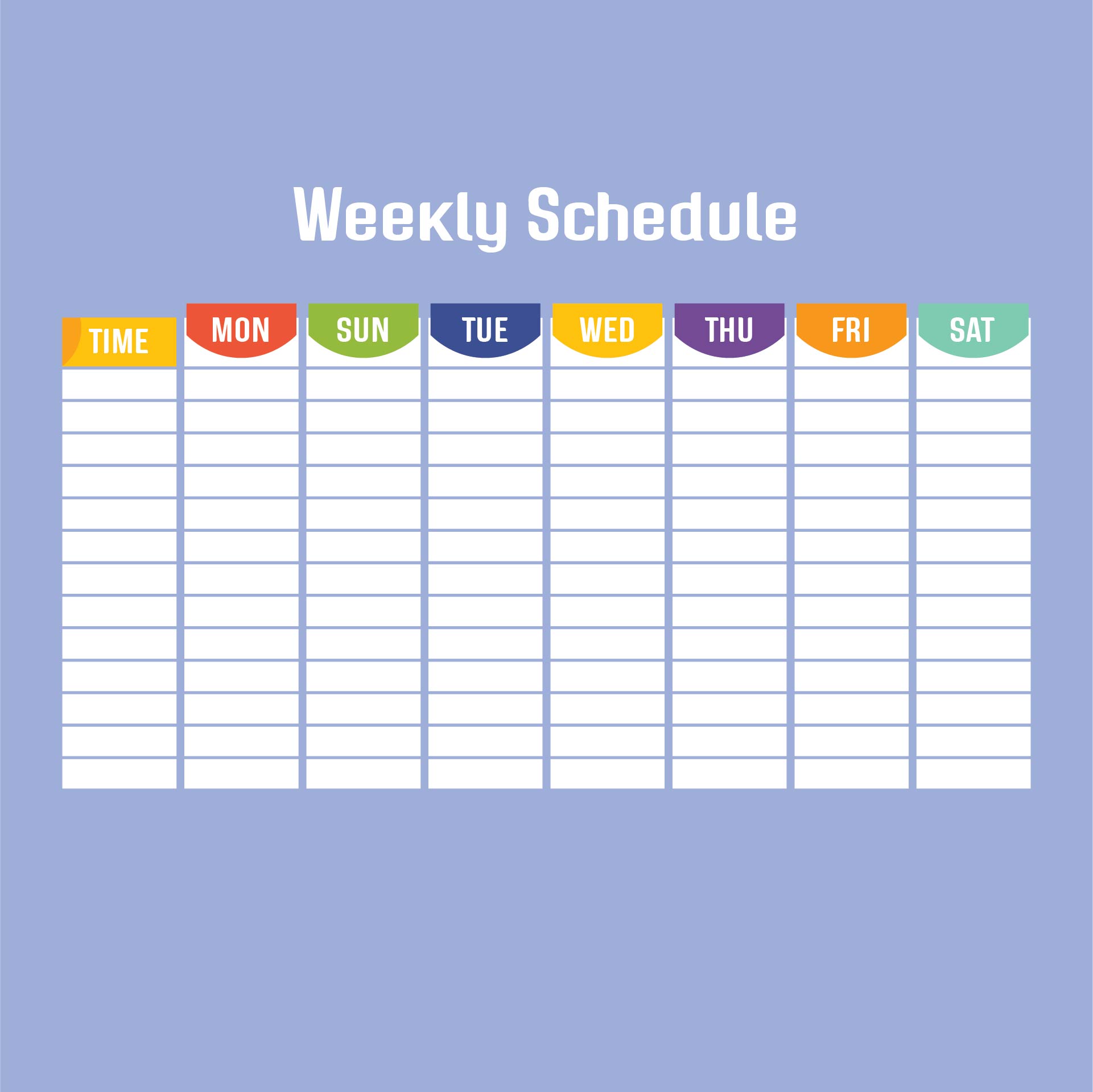 Weekly Schedule Printable Free