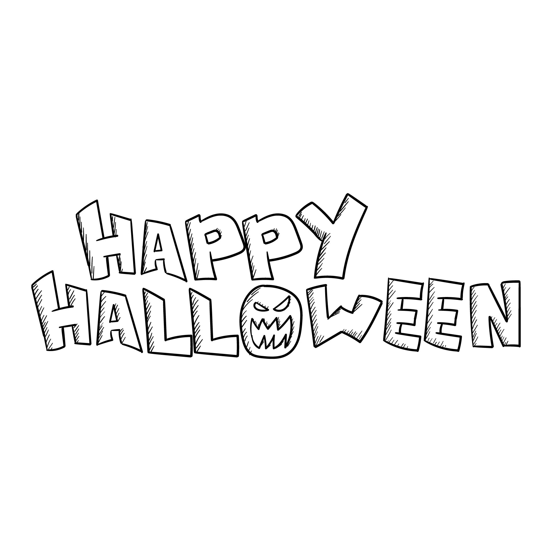 Printable Coloring Happy Halloween Banner