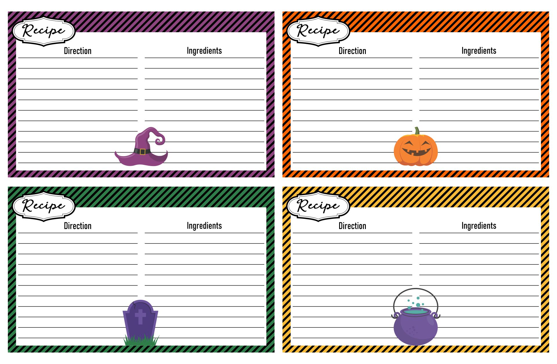 Halloween  Printable Menu Templates