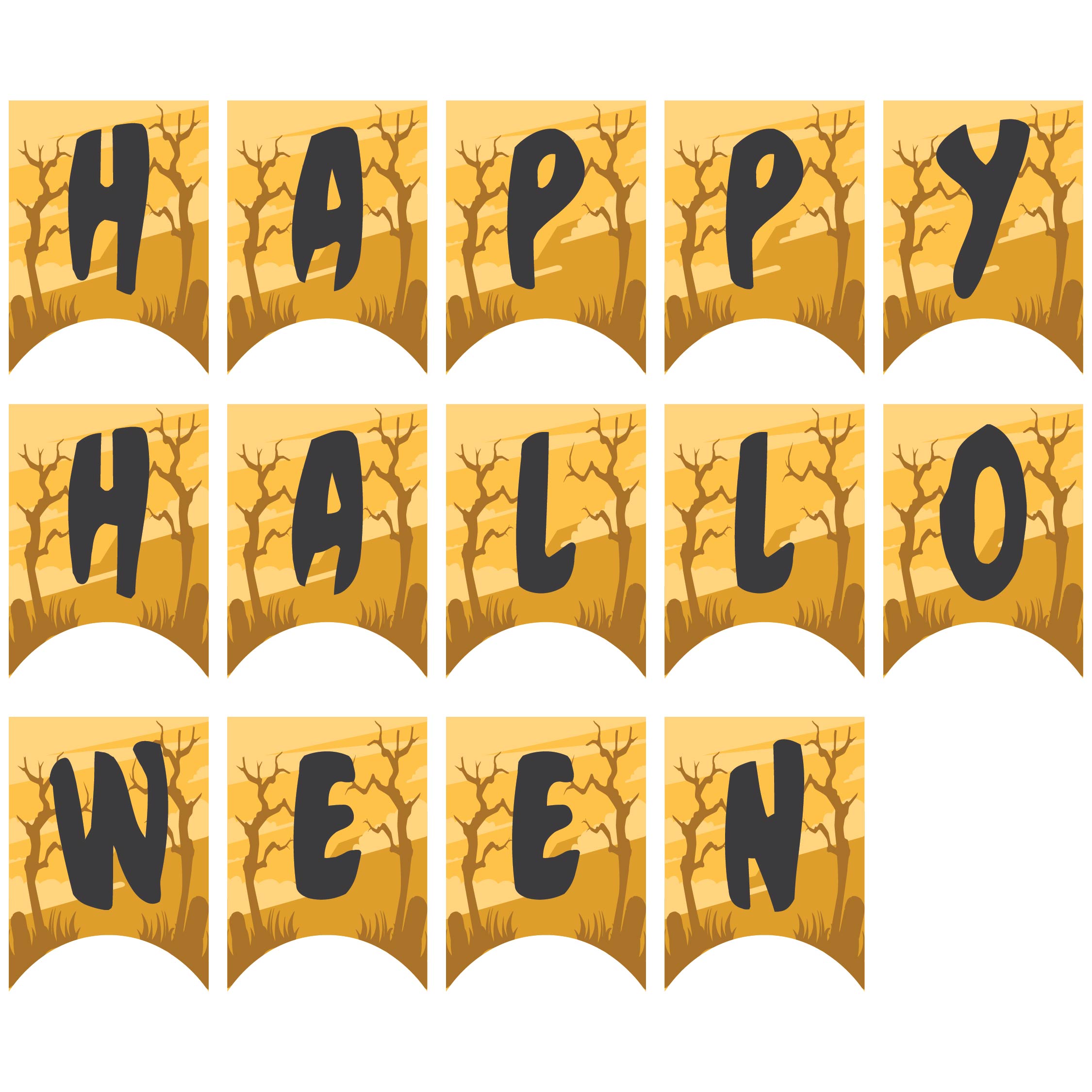 5 Best Printable Coloring Happy Halloween Banner