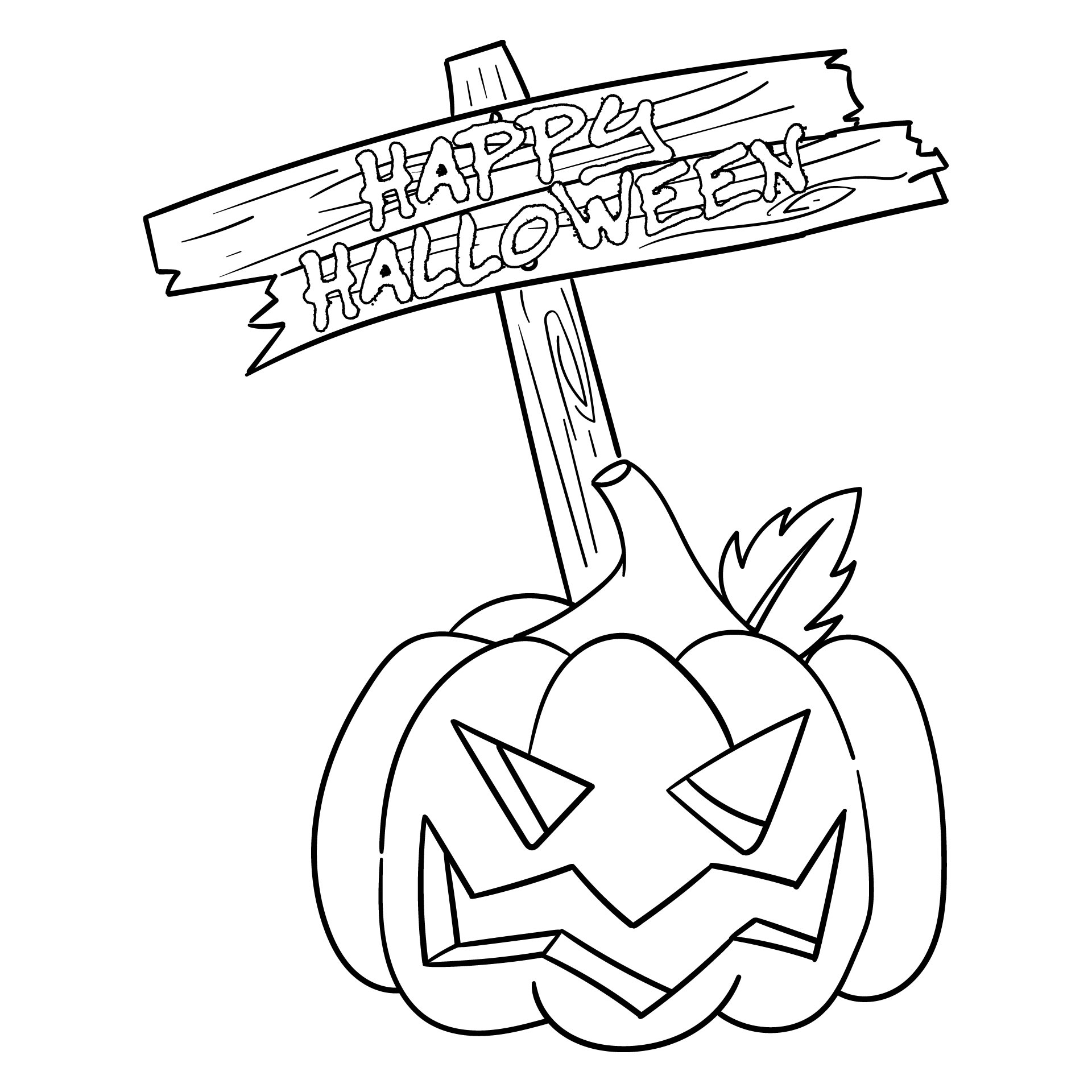 Happy Halloween Pumpkin Coloring Pages