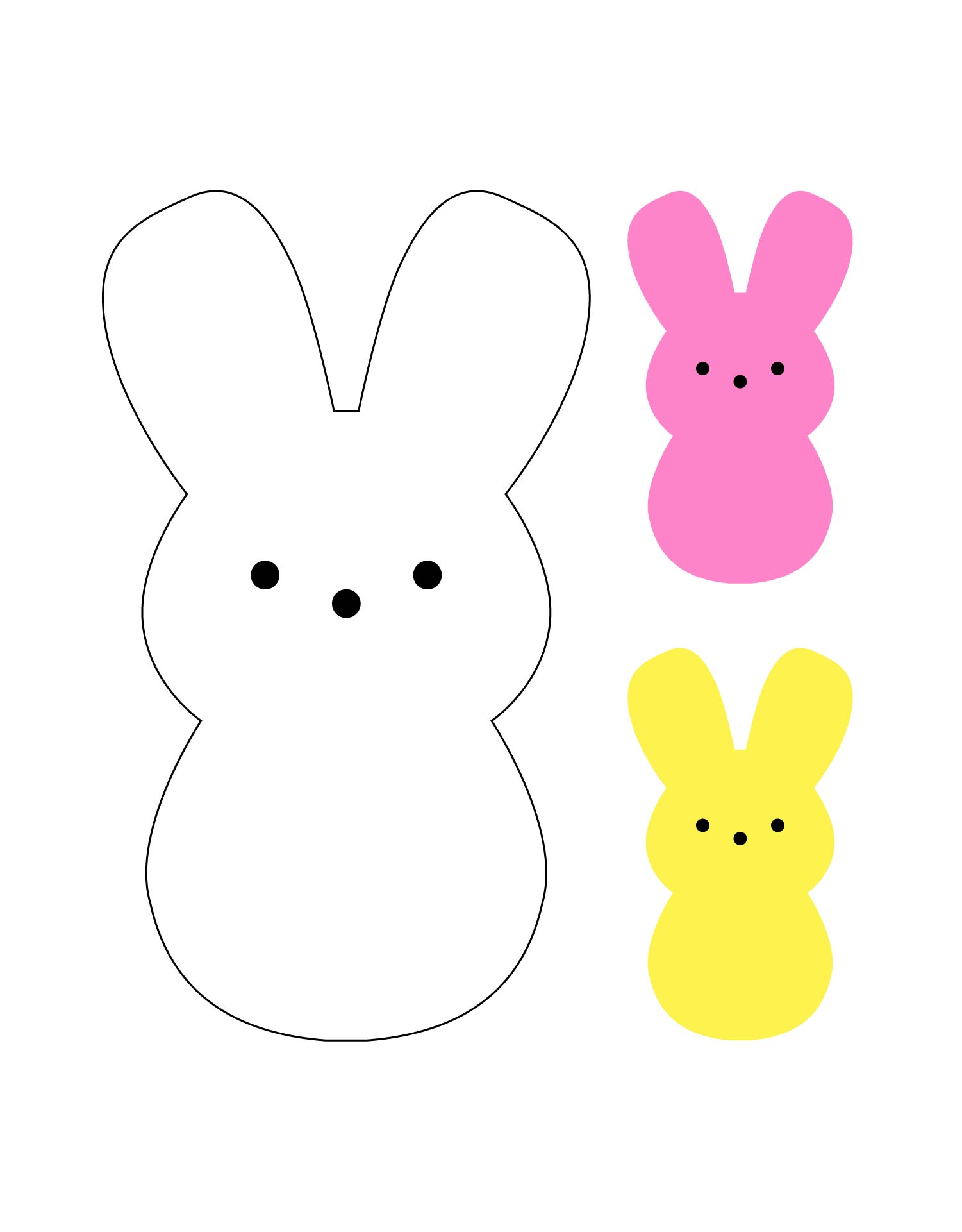 Marshmallow Peep Bunny Template