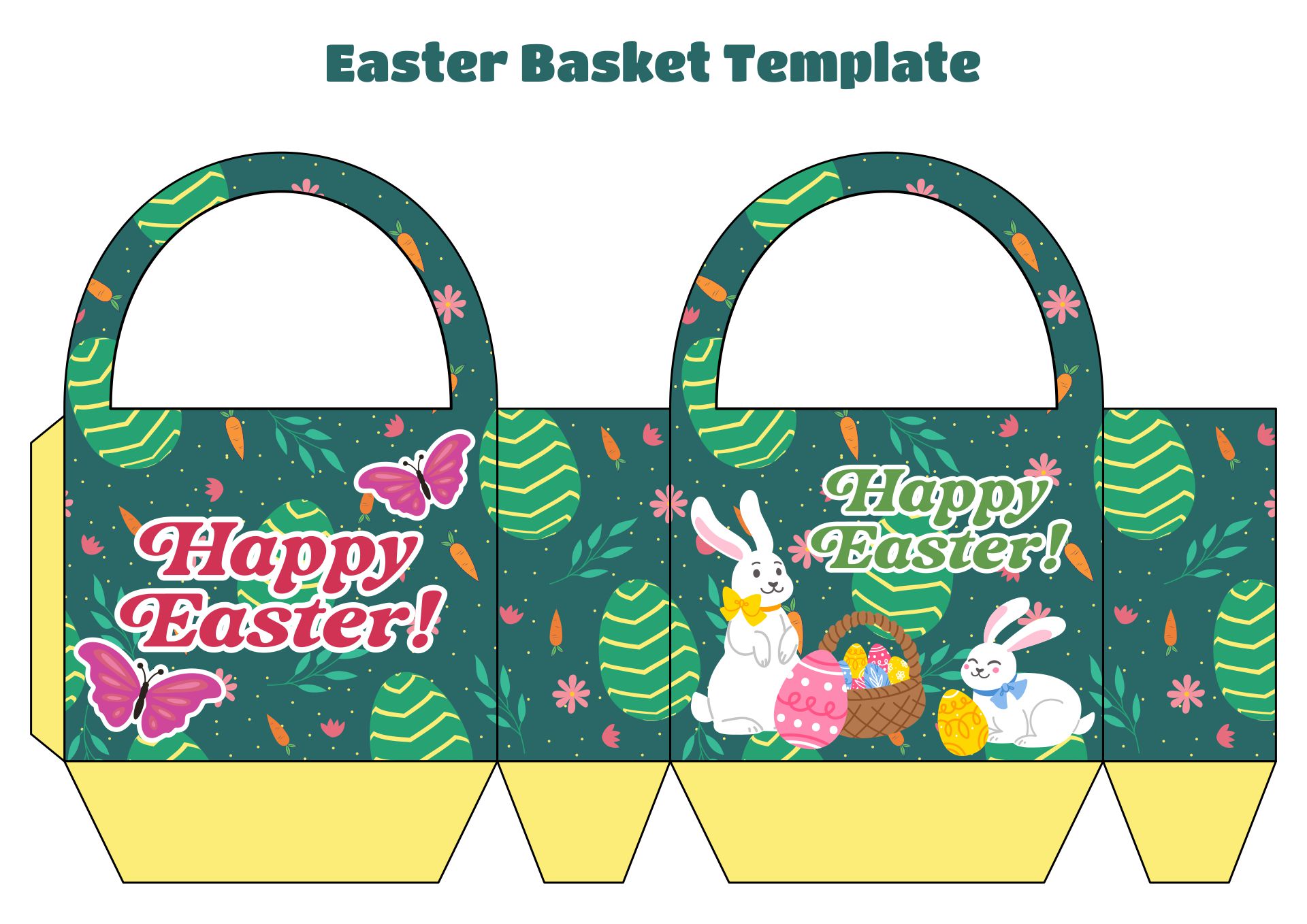 Free Printable Paper Easter Basket Template