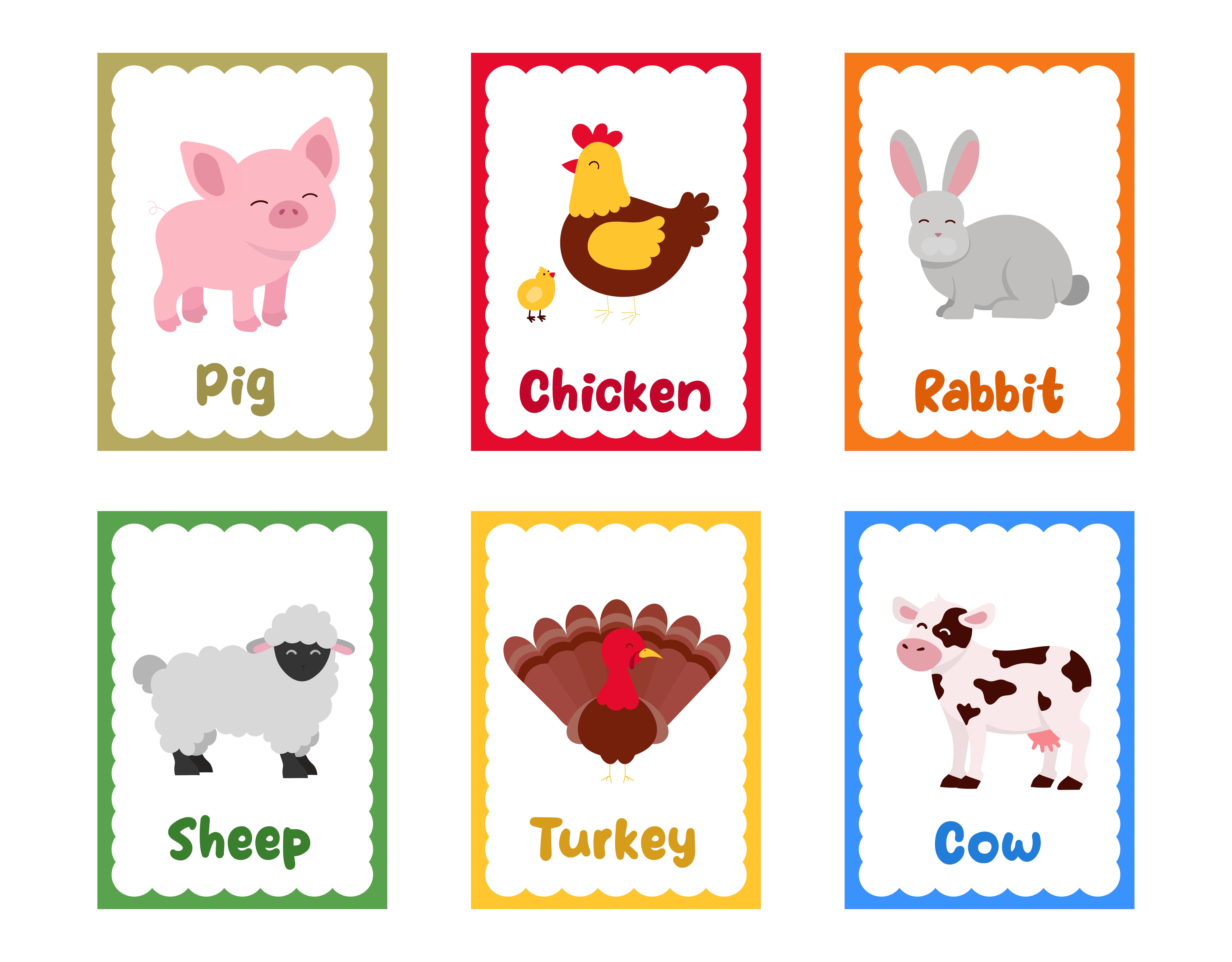 Animal Picture Cards Free Printable