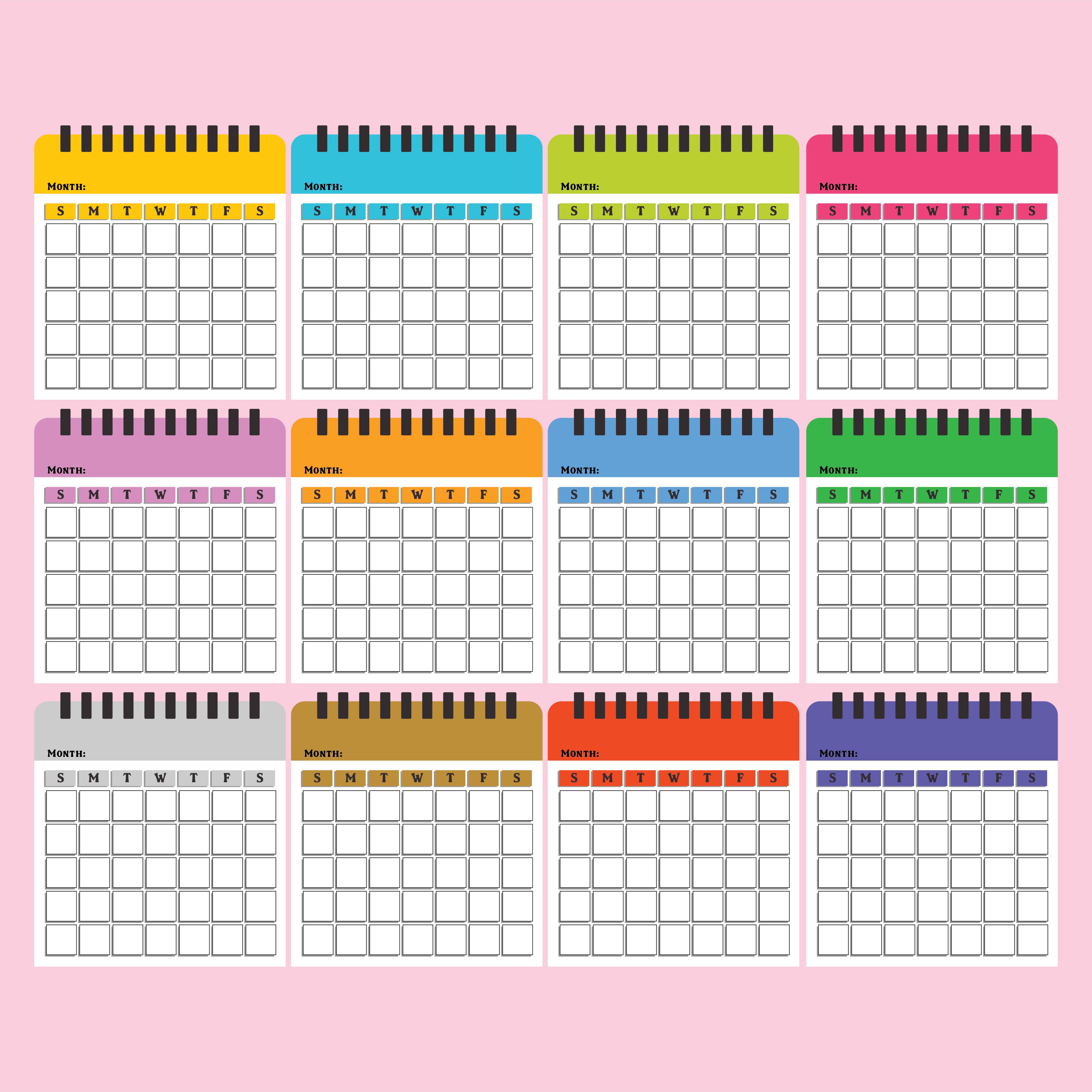 Preschool Monthly Calendar Template