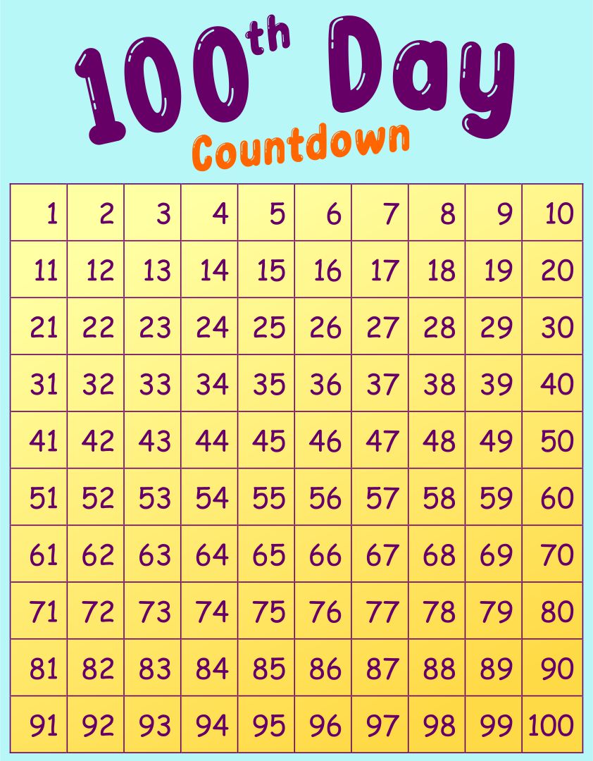 100 Day Countdown Printable Www ssphealthdev